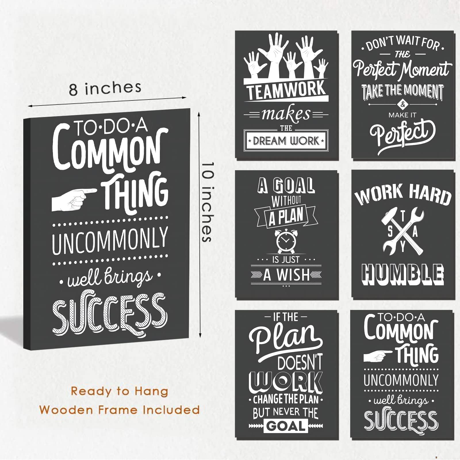 Framed Teamwork Wall Art For Office, Black And White Office Wall Decor In This Office Positive Wall Art For Office, Ready To Han