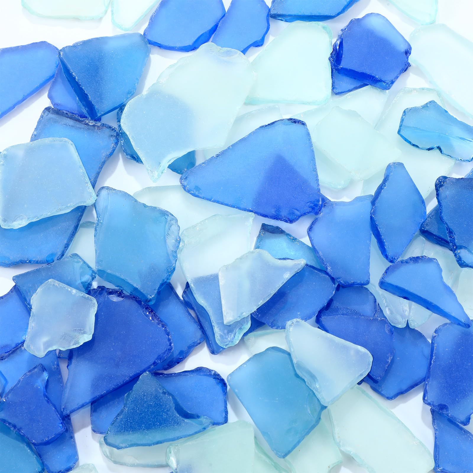 Jetec Sea Glass for Crafts Seaglass Pieces Decor Flat Frosted Sea Glass Vase Filler Crushed for Beach Wedding Party Decor Home A