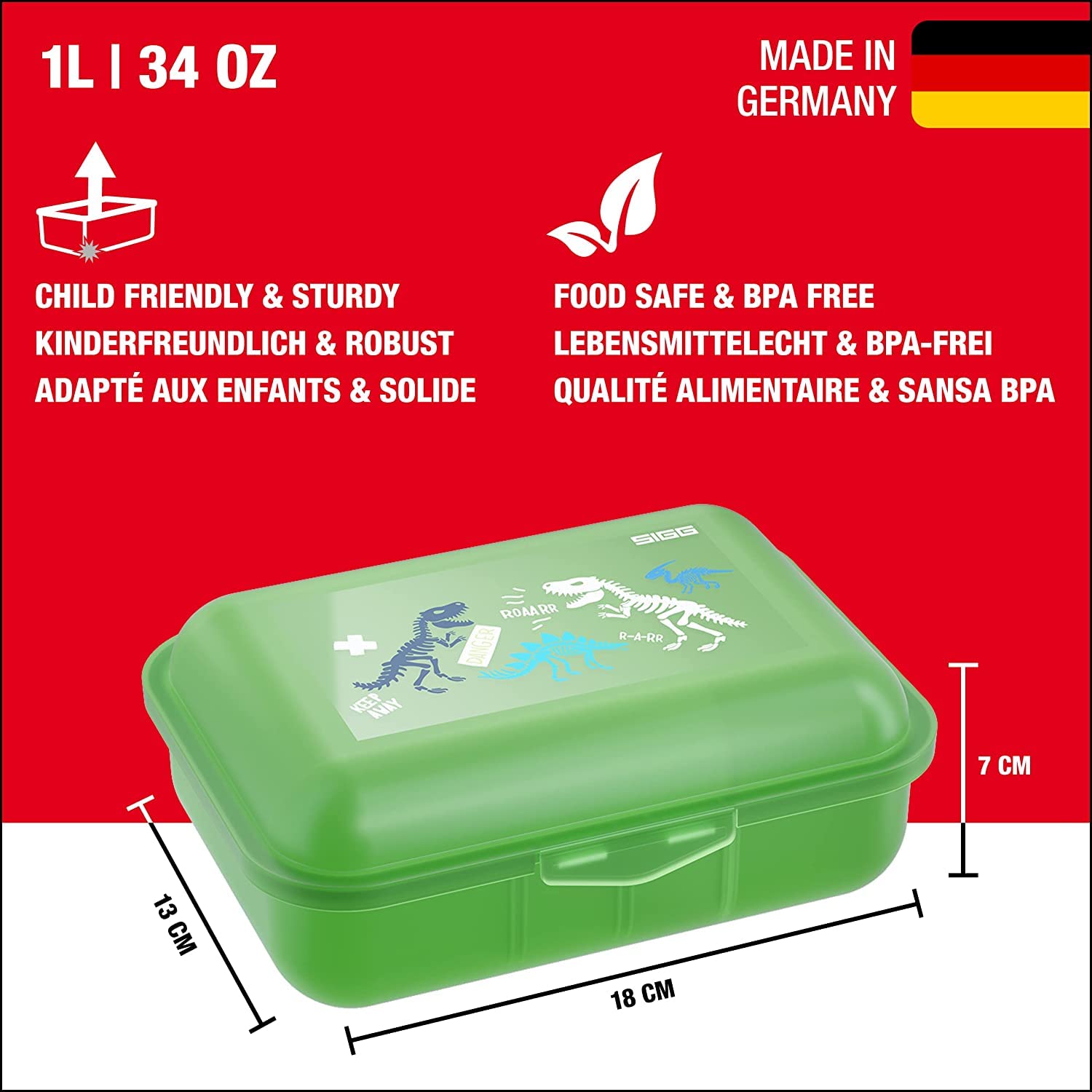 Sigg - Kids Lunch Box Viva - Made In Germany - Dishwasher Safe - Food Containers For School, Daycare - Gifts Boys, Girls
