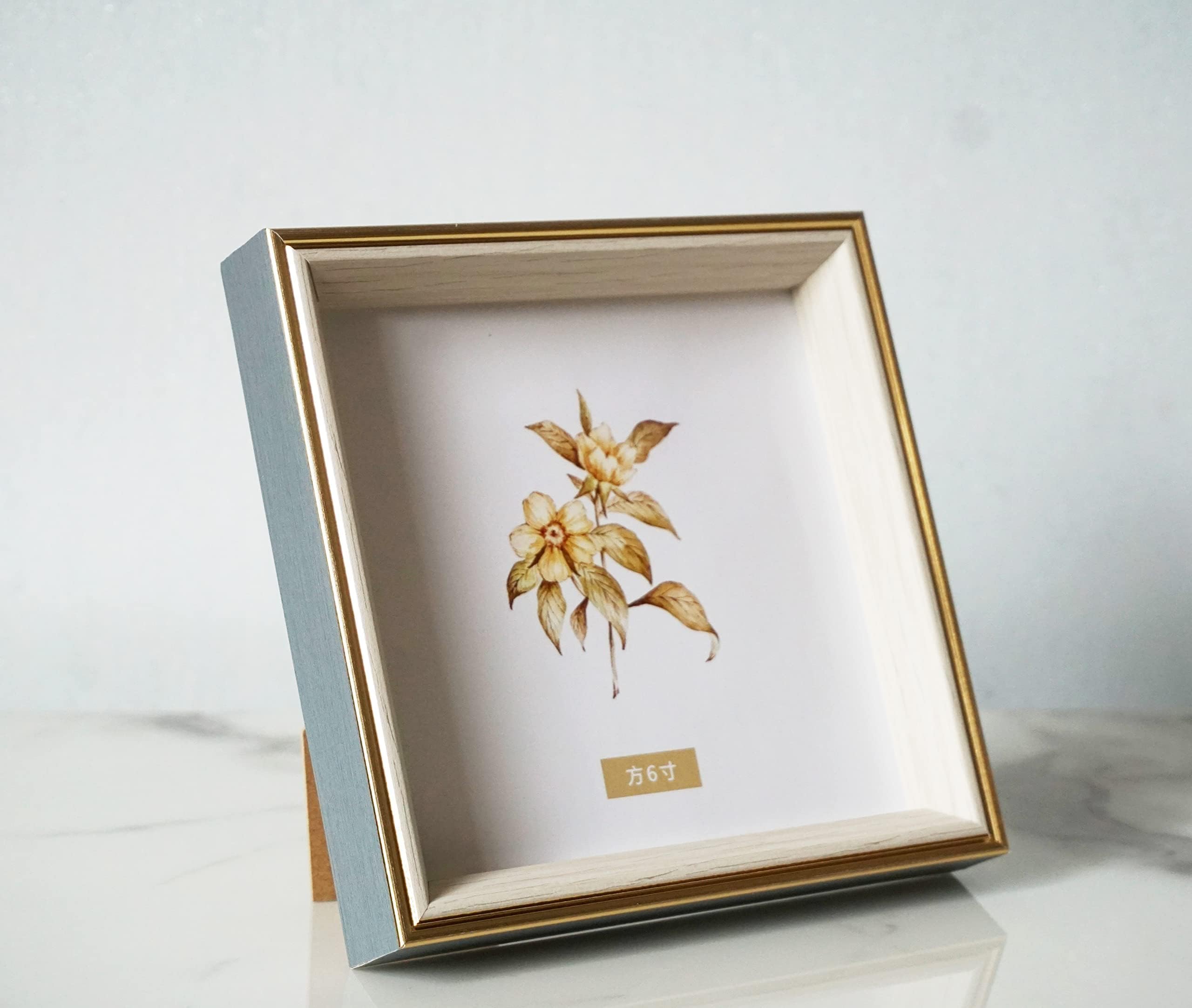 Pluschen 6X6 Square Wheat Resin Picture Frame With Plexiglass