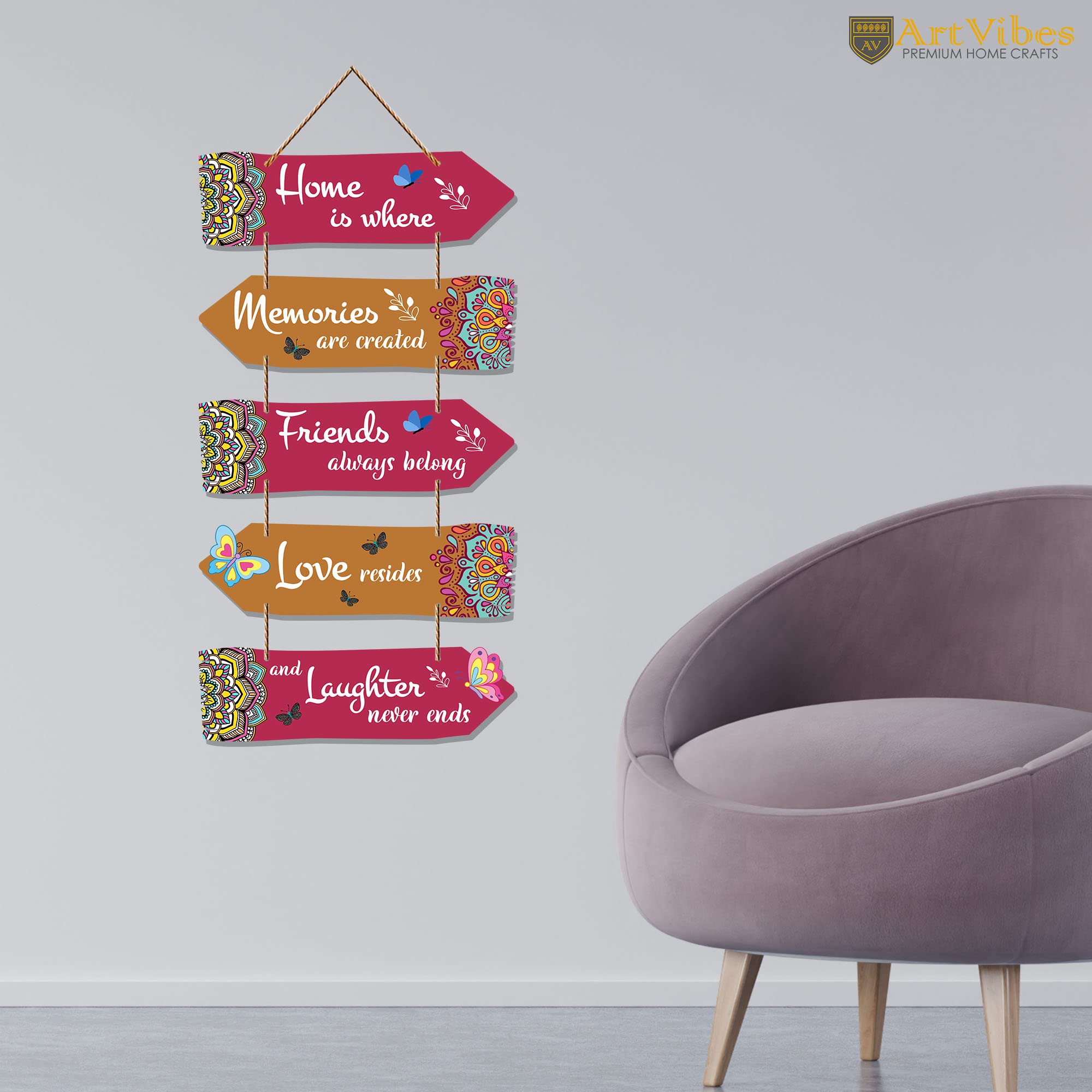 Artvibes Home Quotes Decorative Art MDF Wooden Wall Hanger for Living Room | Bedroom | Gifts | Decorative Hangings Item for Home