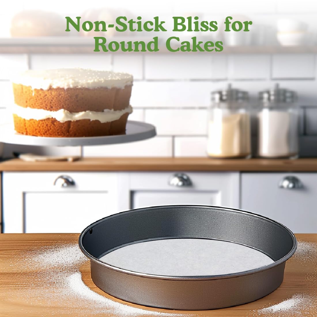 Regency Wraps Parchment Paper Circles For Round Cake Pans, Greaseproof Liners For Non-Stick Baking, 9'' (Pack Of 50), White