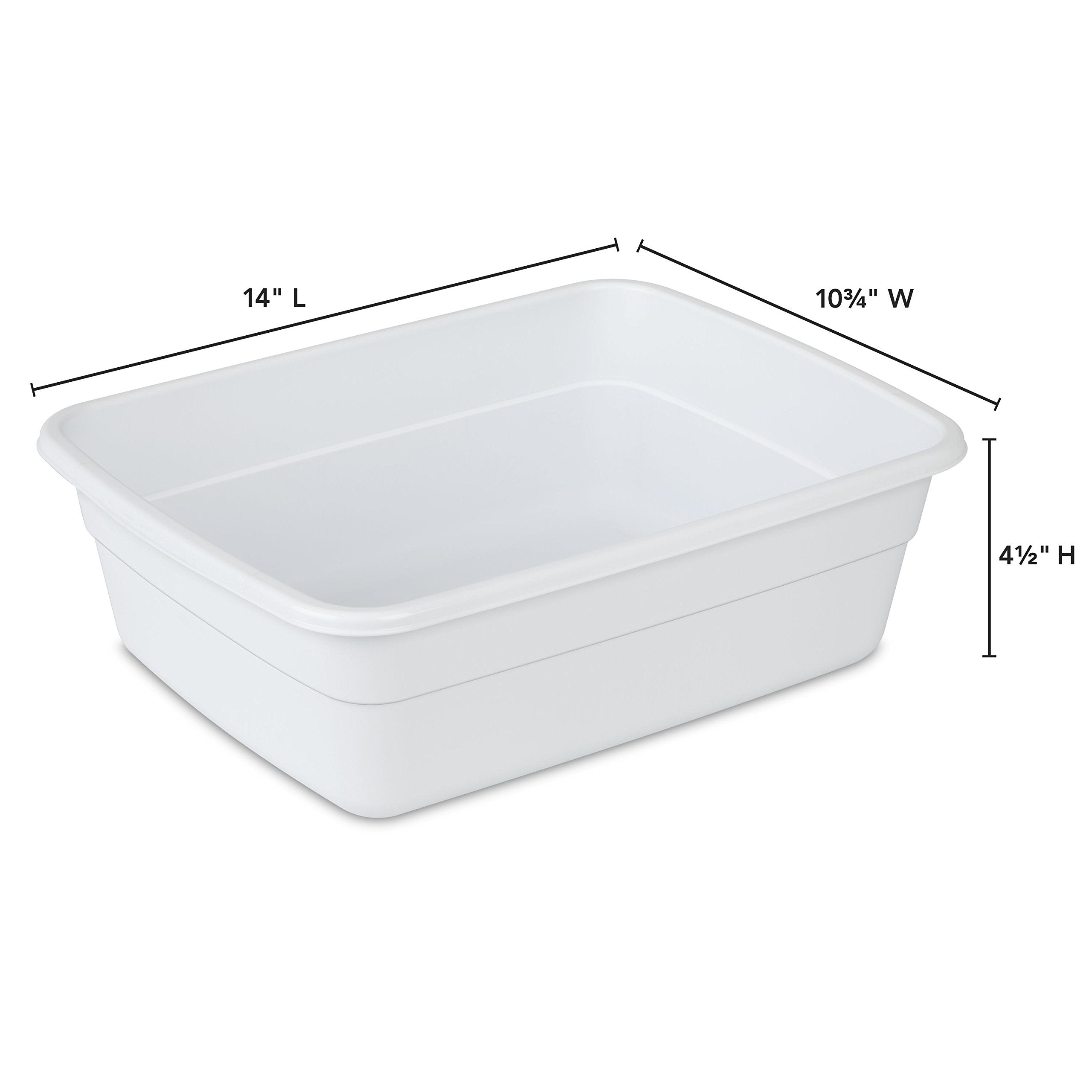 Sterilite 8 Qt Dishpan, Bin Ideal For Soaking And Cleaning Dirty Dishes In The Kitchen Sink, White, 12-Pack