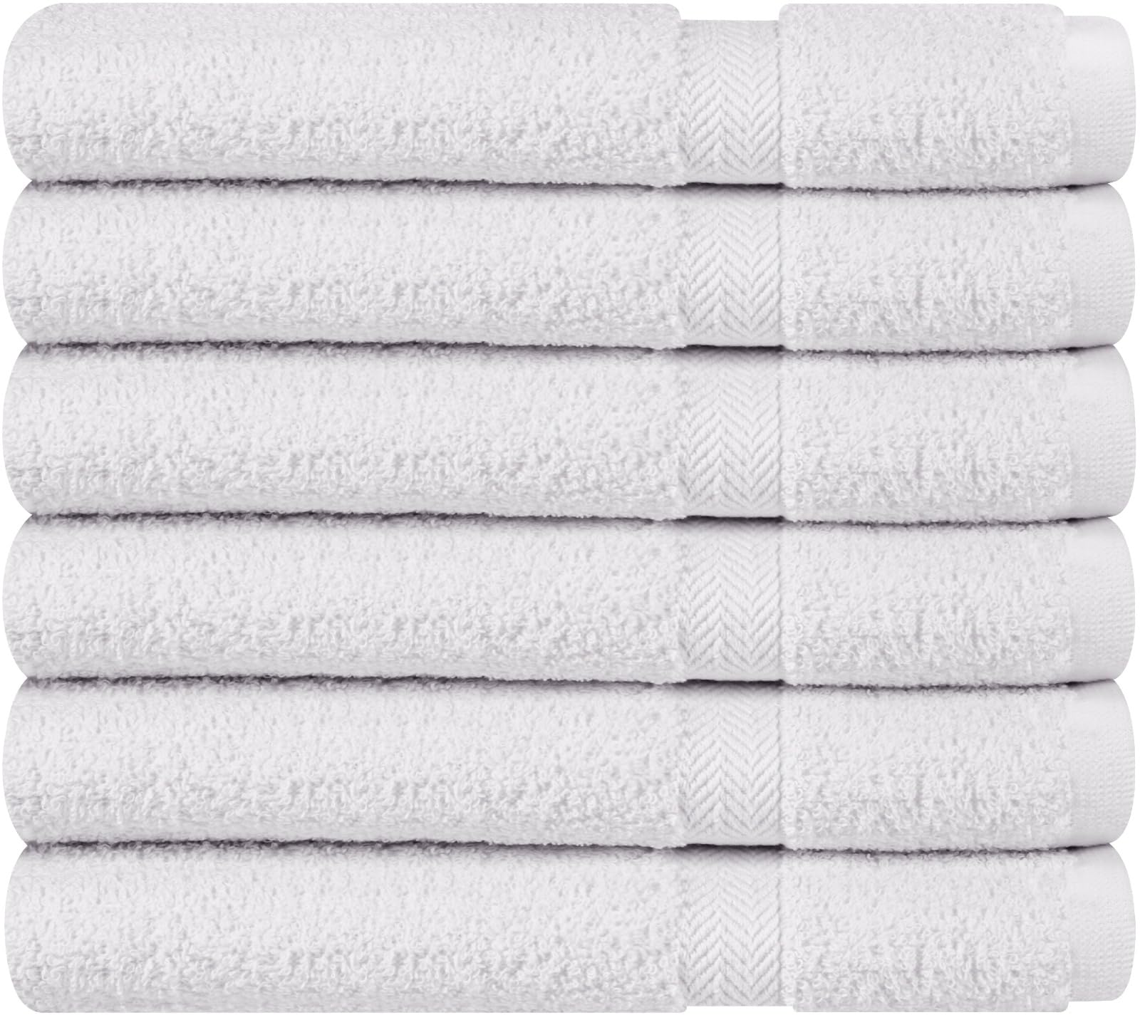 Towel And Linen Mart 100% Cotton White 6 Pack Medium Bath Towel Set, Quick Dry, Super Absorbent, Light Weight, Soft Feel, Premiu