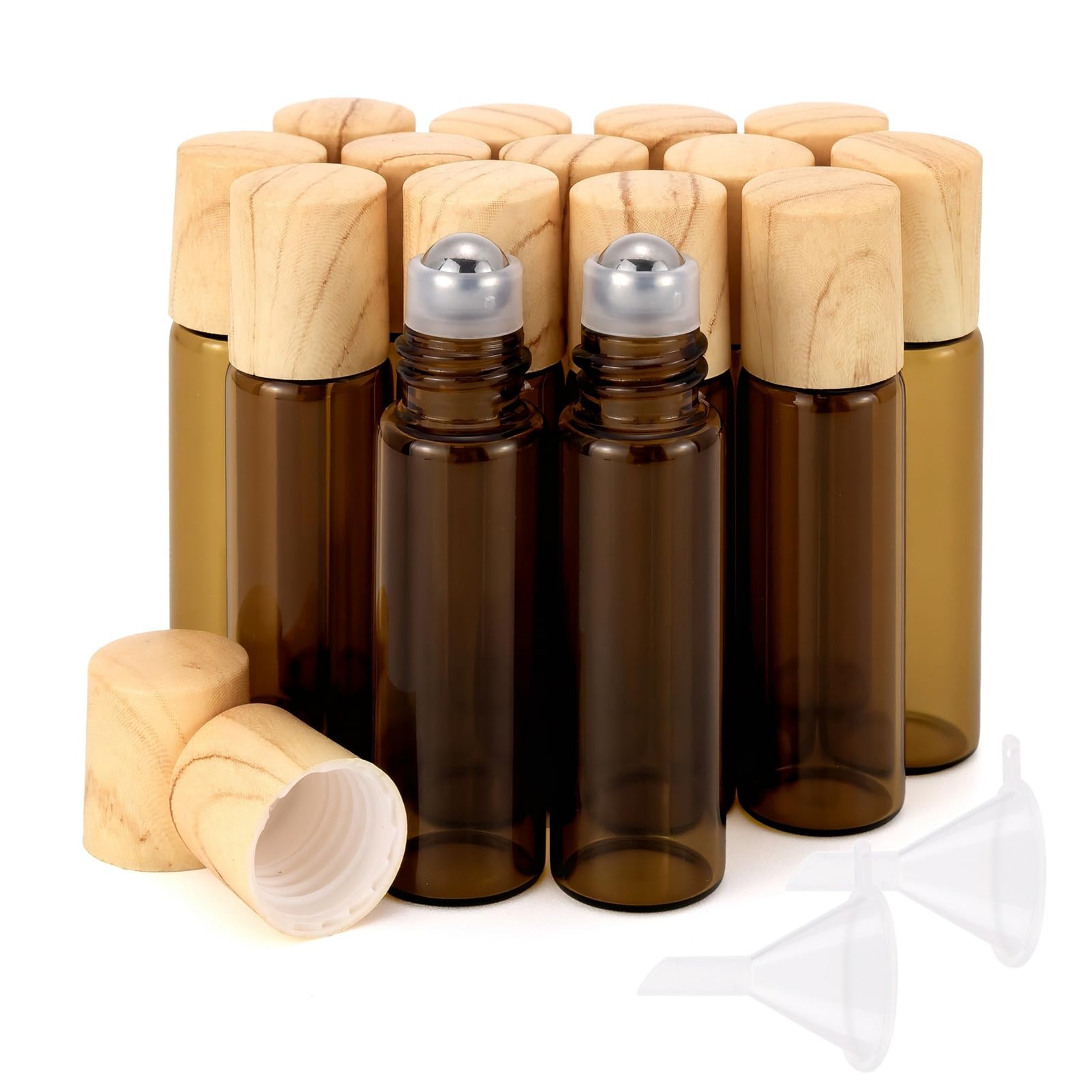 Kesell 5ml Amber Glass Roller Bottles, 15Pack
