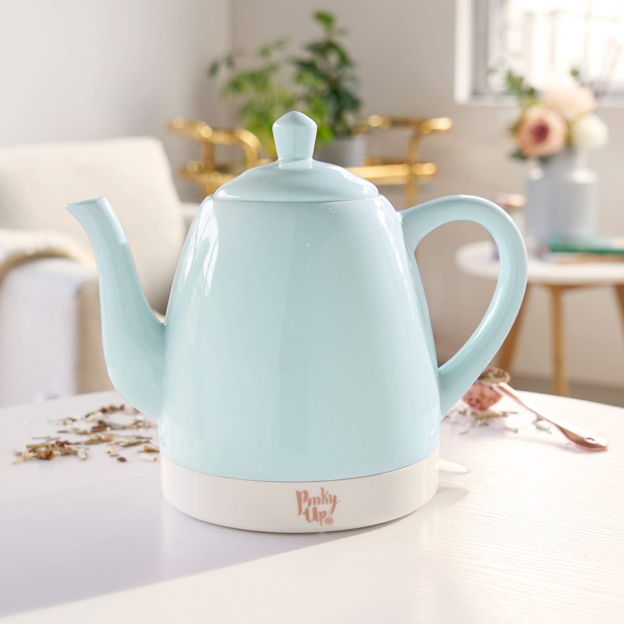 Pinky Up Noelle 1.5 L Ceramic Gooseneck Spout Electric Tea Kettle With Temperature Control - Cordless Design For Boiling Water P
