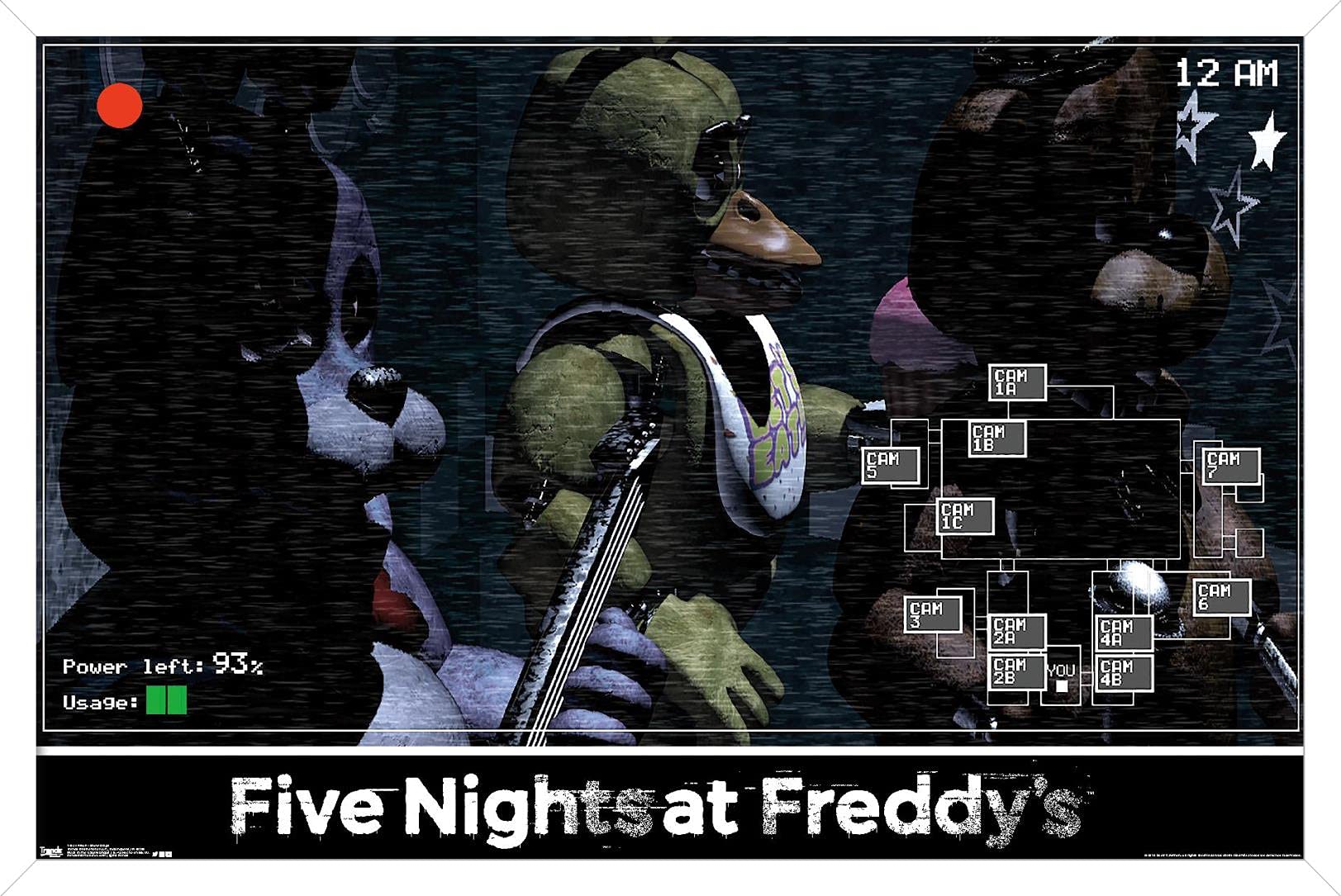 Trends International Five Nights At Freddy'S - Show Stage Wall Poster, 14.725'' X 22.375'', White Framed Version