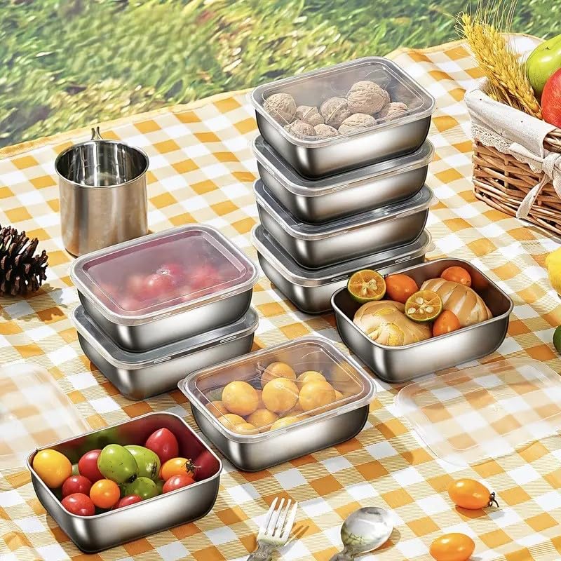 Veluza Food Storage Containers With Lids | Reusable & Stackable | For Fridge, Lunch Box, Snacks, Sabji & Chutney| Freezer & Dish