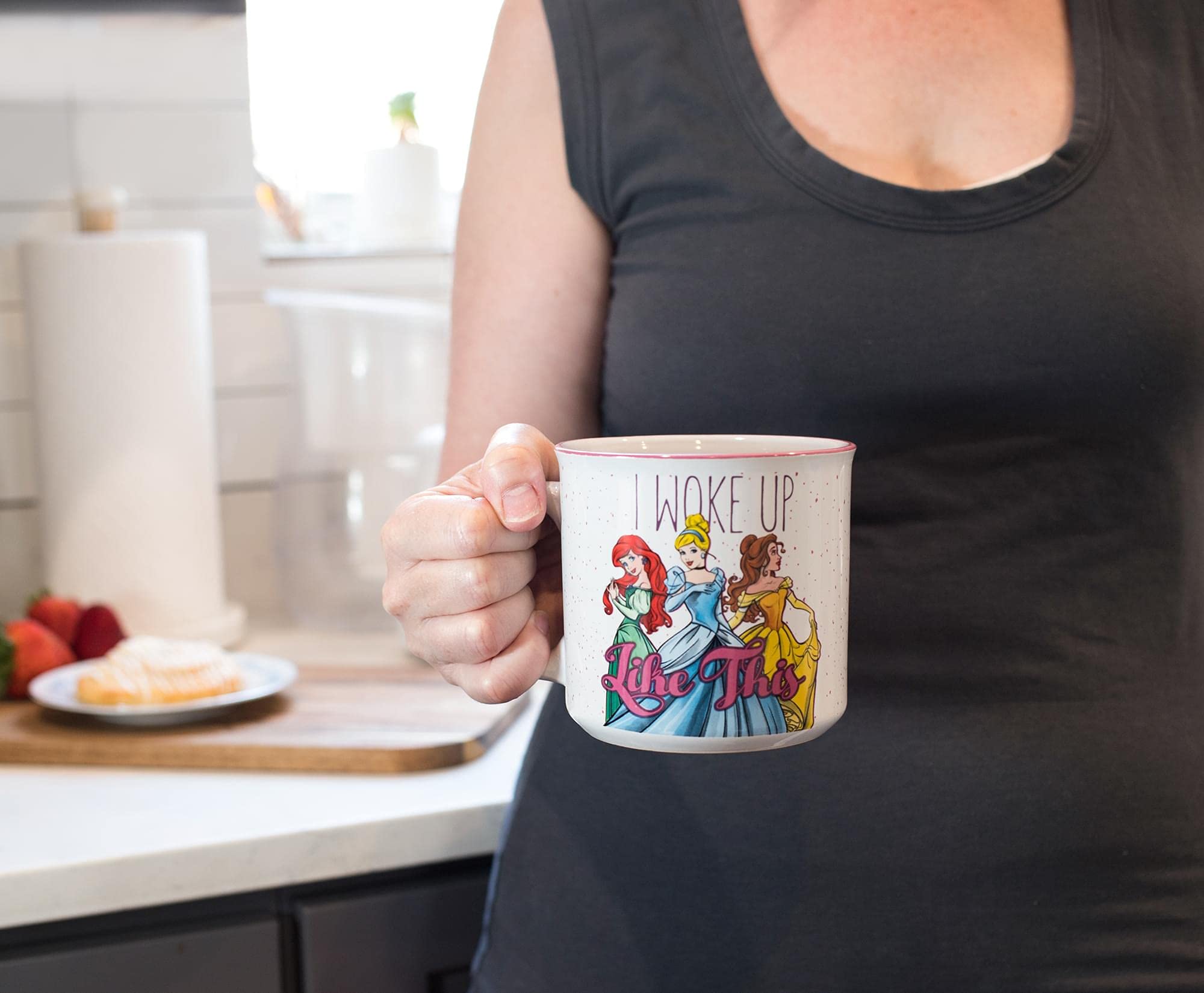 Disney Princess ''I Woke Up Like This'' Ceramic Camper Mug | Holds 20 Ounces