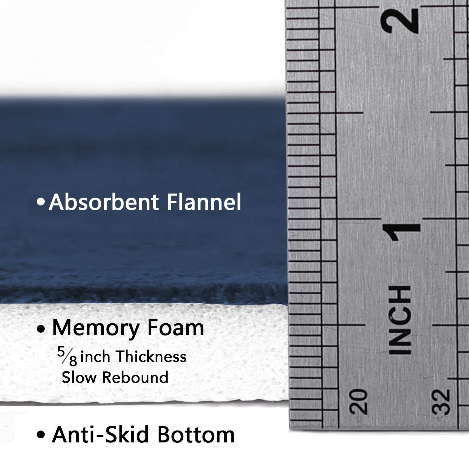 Flamingo P Memory Foam Bath Mat Extra Long Bath Mats For Bathroom Non Slip Bathroom Runner Rug Water Absorbent Thick Soft Washab