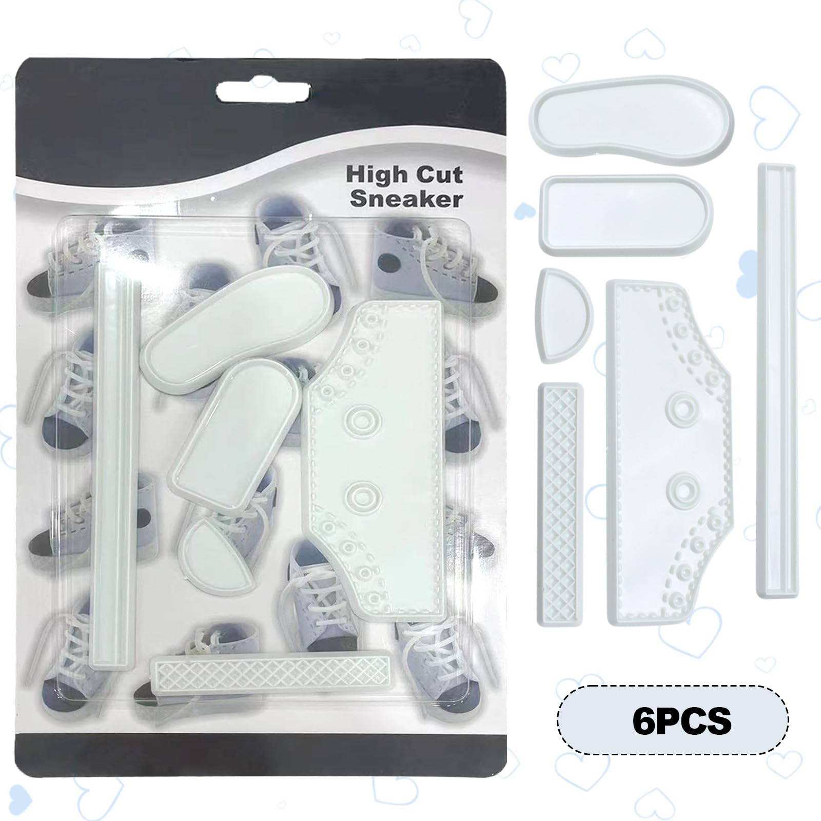 Joinor 6Pcs/Set Baby Shoes Diy Cake Fondant Mold Kids Sneaker Fondant Cake Decorating Baking Tool Mould Cake Tool Accessories