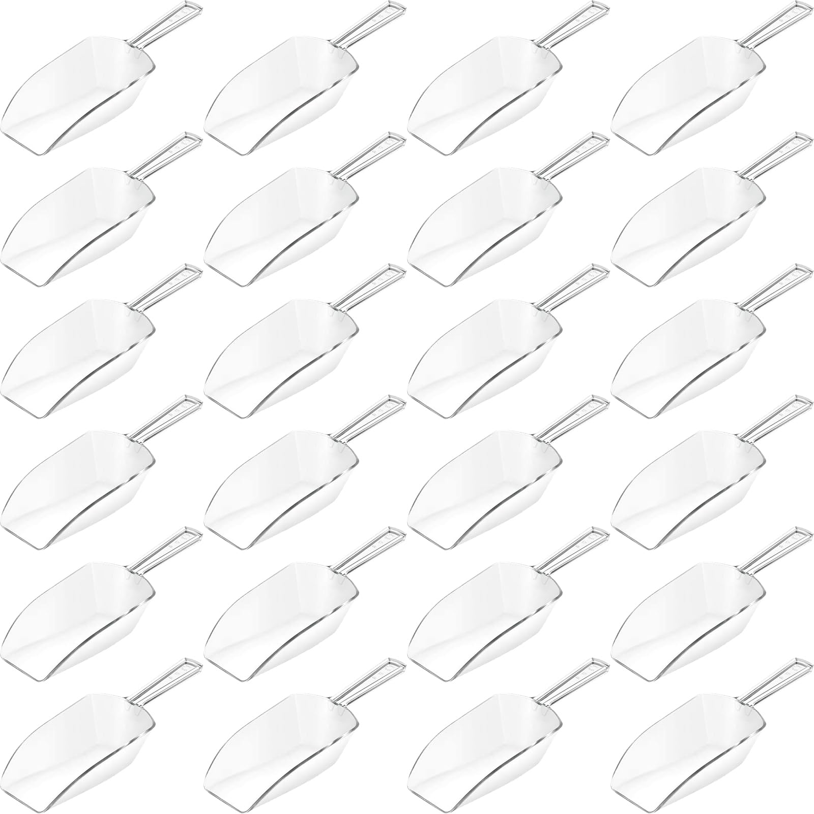 24 Pieces Multi Purpose Kitchen Scoops Acrylic Clear Ice Scoop 5.5'' For Containers Candy Popcorn Food Ice Cream Dessert Caniste