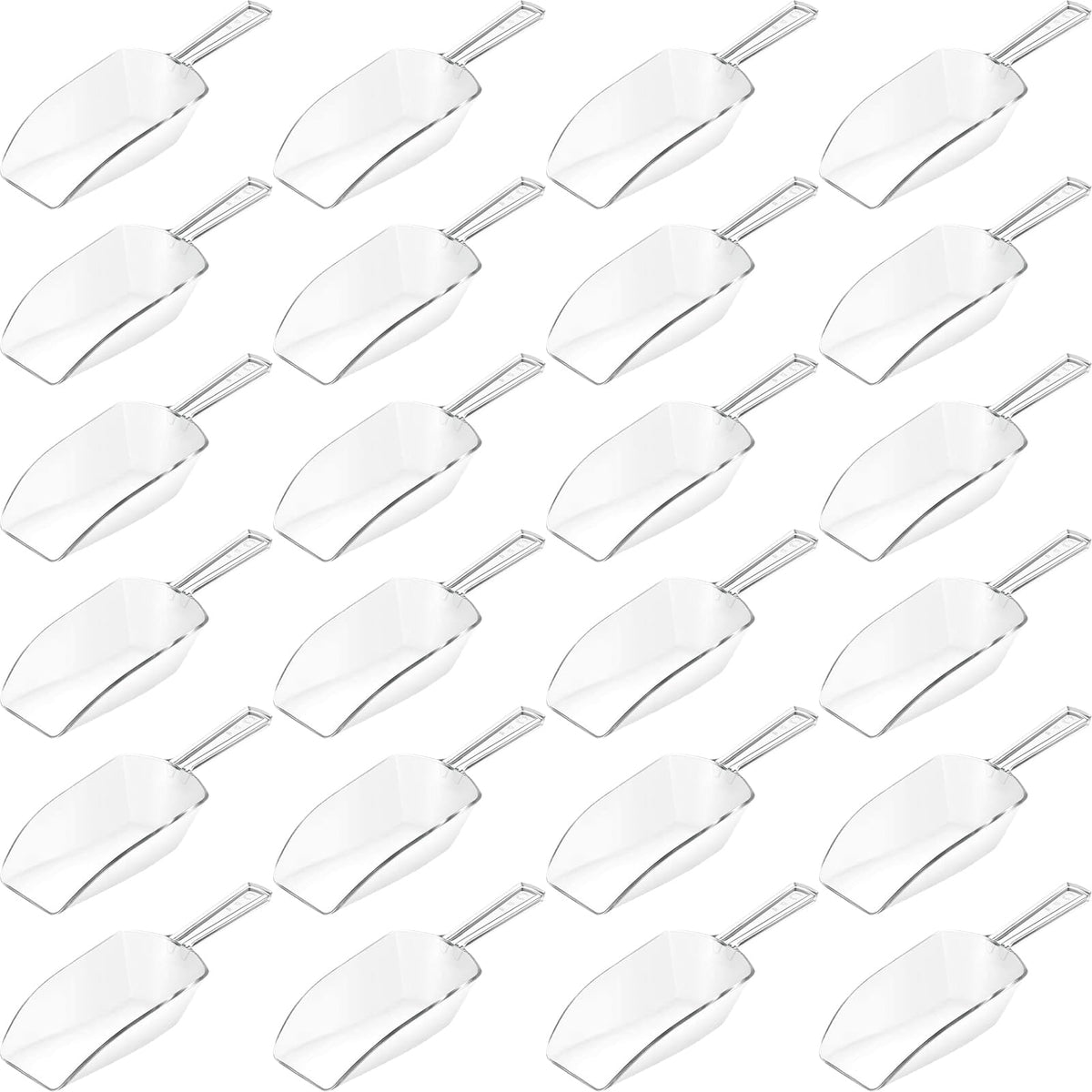 24 Pieces Multi Purpose Kitchen Scoops Acrylic Clear Ice Scoop 5.5'' For Containers Candy Popcorn Food Ice Cream Dessert Caniste