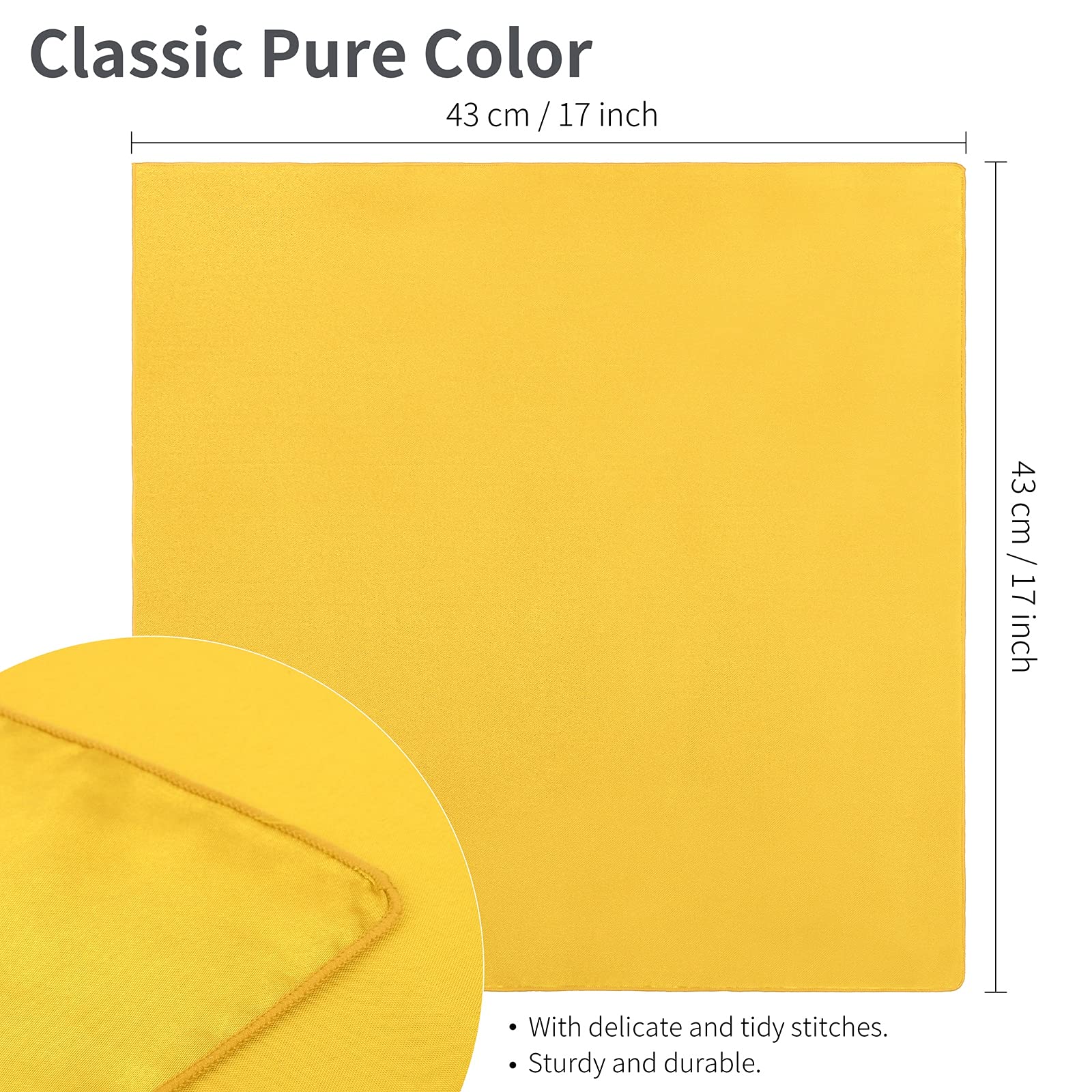 Aneco 16 Pack Square Satin Napkin Bright Silk Table Napkin Soft Smooth Fabric Table Napkin For Wedding Banquet Party Decoration,