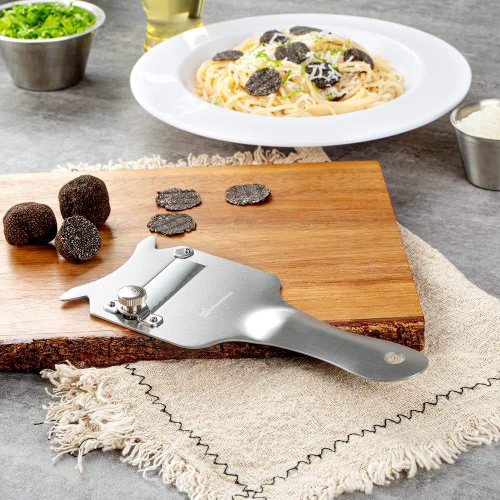Restaurantware Met Lux 7.4 X 3.2 Inches Truffle Slicer 1 Adjustable Chocolate Shaver - Built-In Hanging Hole For Garlic & Vegeta