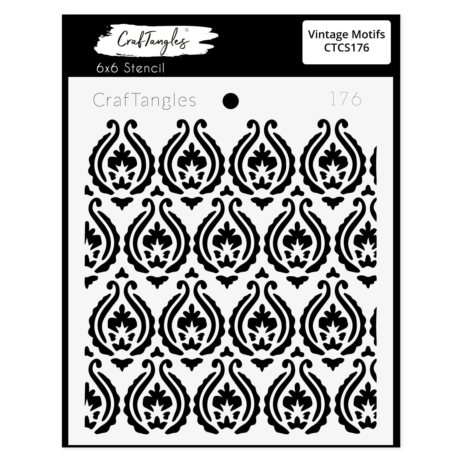 Craftangles Art And Craft Stencil  Vintage Motifs, 6X6 Inch, Reusable, Used For Diy Painting On Canvas, Fabric, Cloth, Paper, G