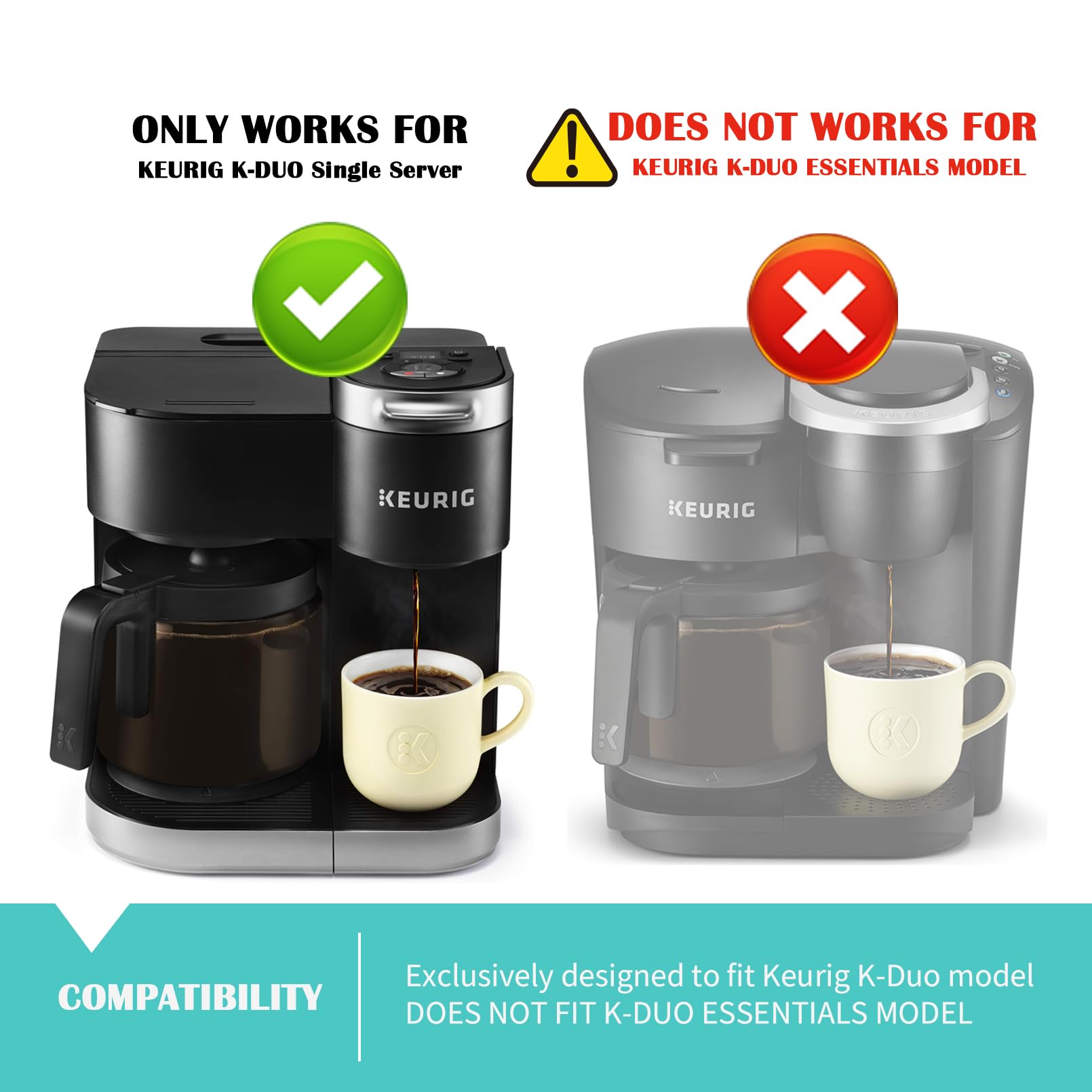 12-Cup Glass Replacement Coffee Carafe Only For Keurig K-Duo Single Serve & Carafe Coffee Maker | Not The K-Duo Essentials Model