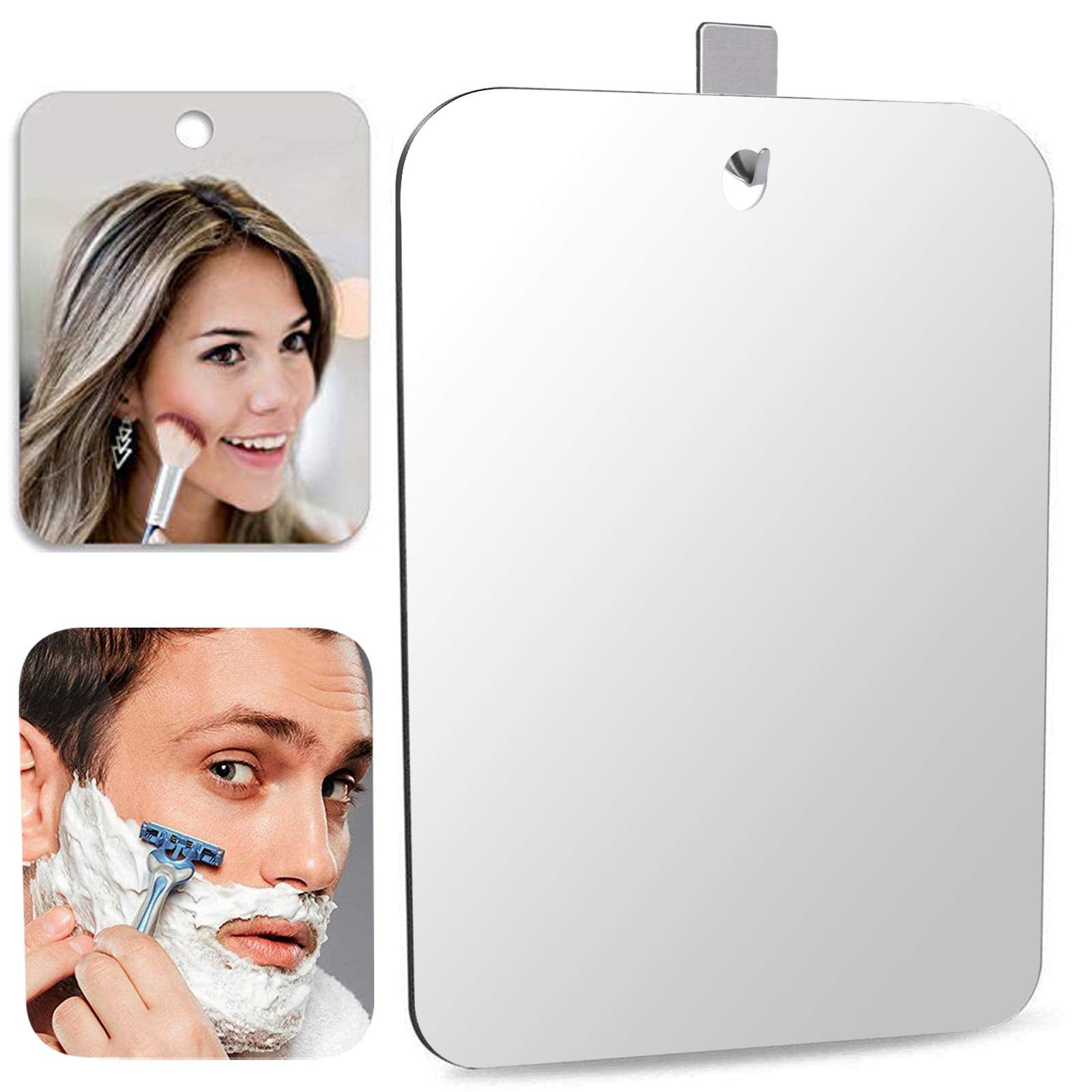 Dflllo Large Fogless Shower Mirror, Anti-Fog Shower Mirror (12X7.48 ), Fog-Free Travel Shave Mirror, Shatterproof Shaving Mirror