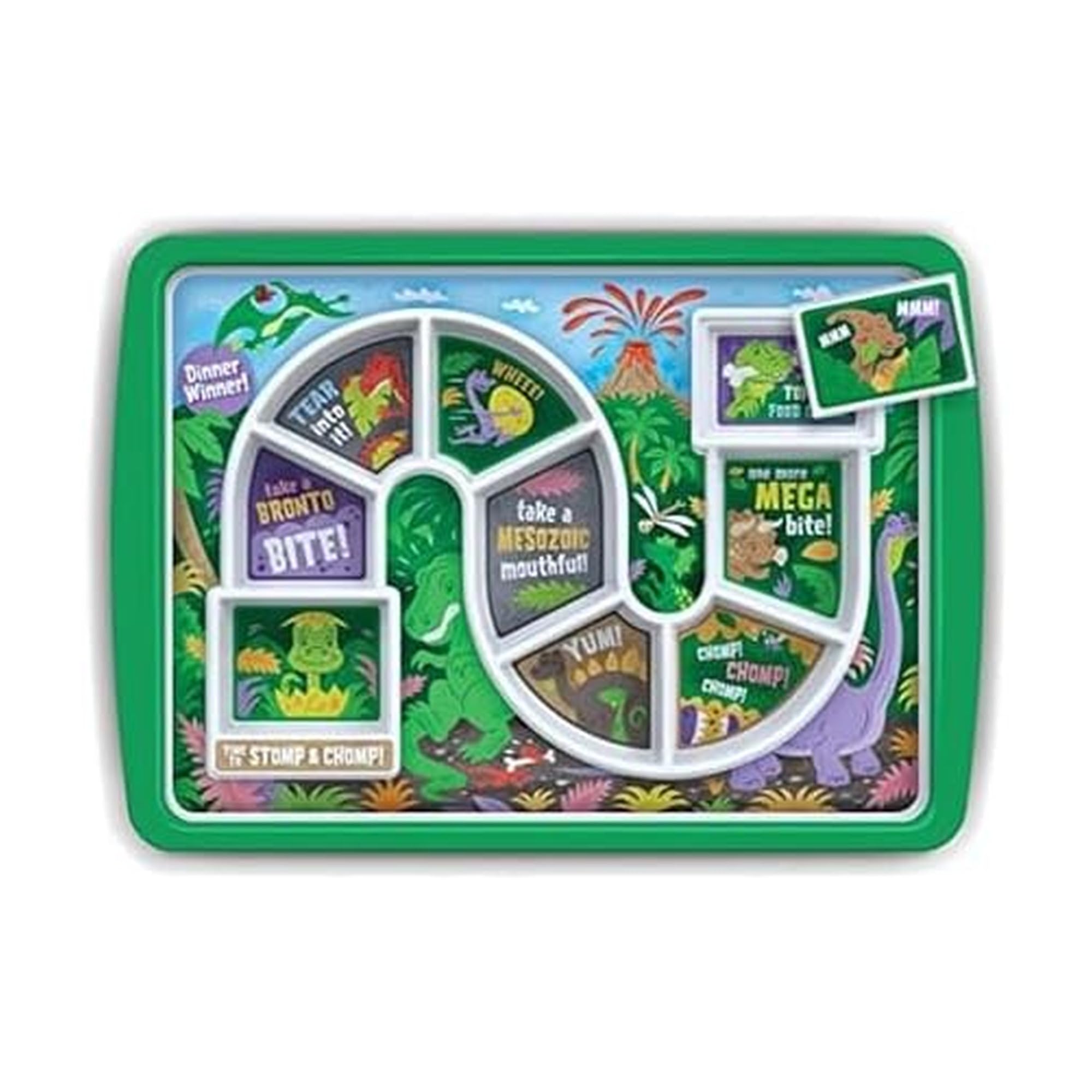 Genuine Fred Dinner Winner, Dinosaur Kids Dinner Tray - Award-Winning, Patented Design - Picky Eater Solutions for Kids & Toddl