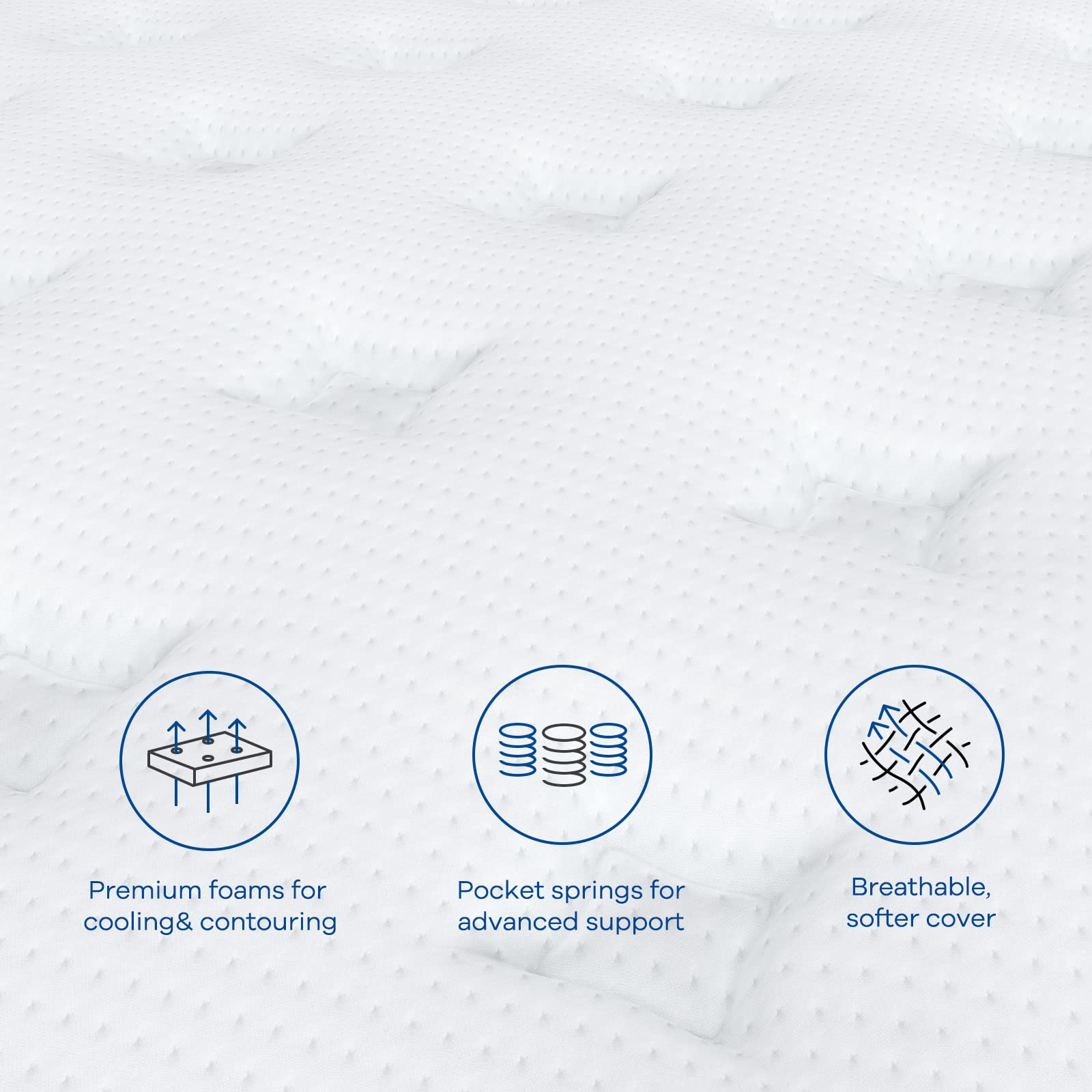 Coolvie Full Size Mattress 12 Inch  Hybrid Full Mattress in a Box  Pocket Springs with Soft Knitted Fabric Cover for a Cool Sleep & Pressure Relief  Medium Firm Feel with Motion Isolation