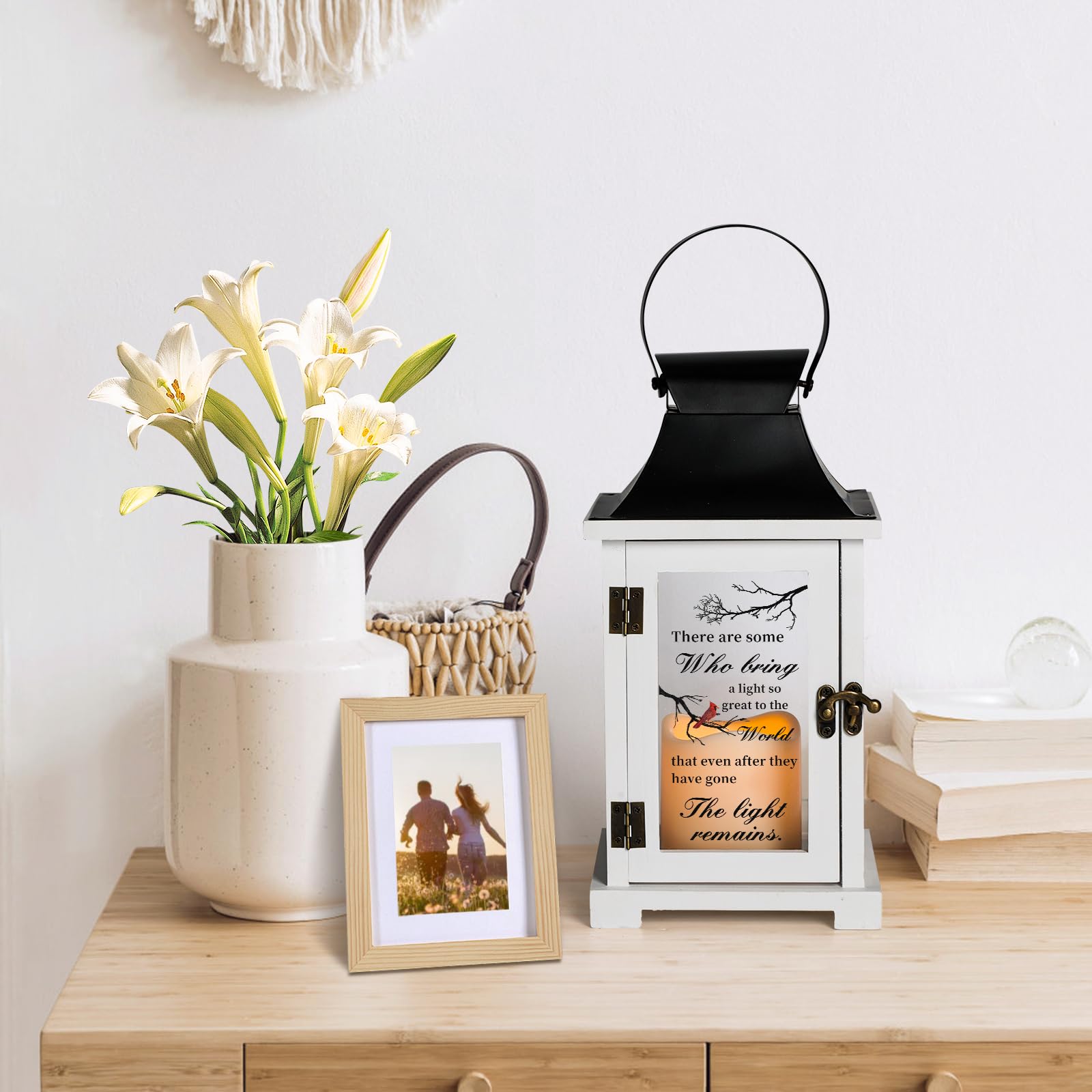 HugMemories Memorial Lantern - Bereavement Sympathy Gifts for Loss of Loved One Mother Father, Thoughtful Funeral Gifts in Memor