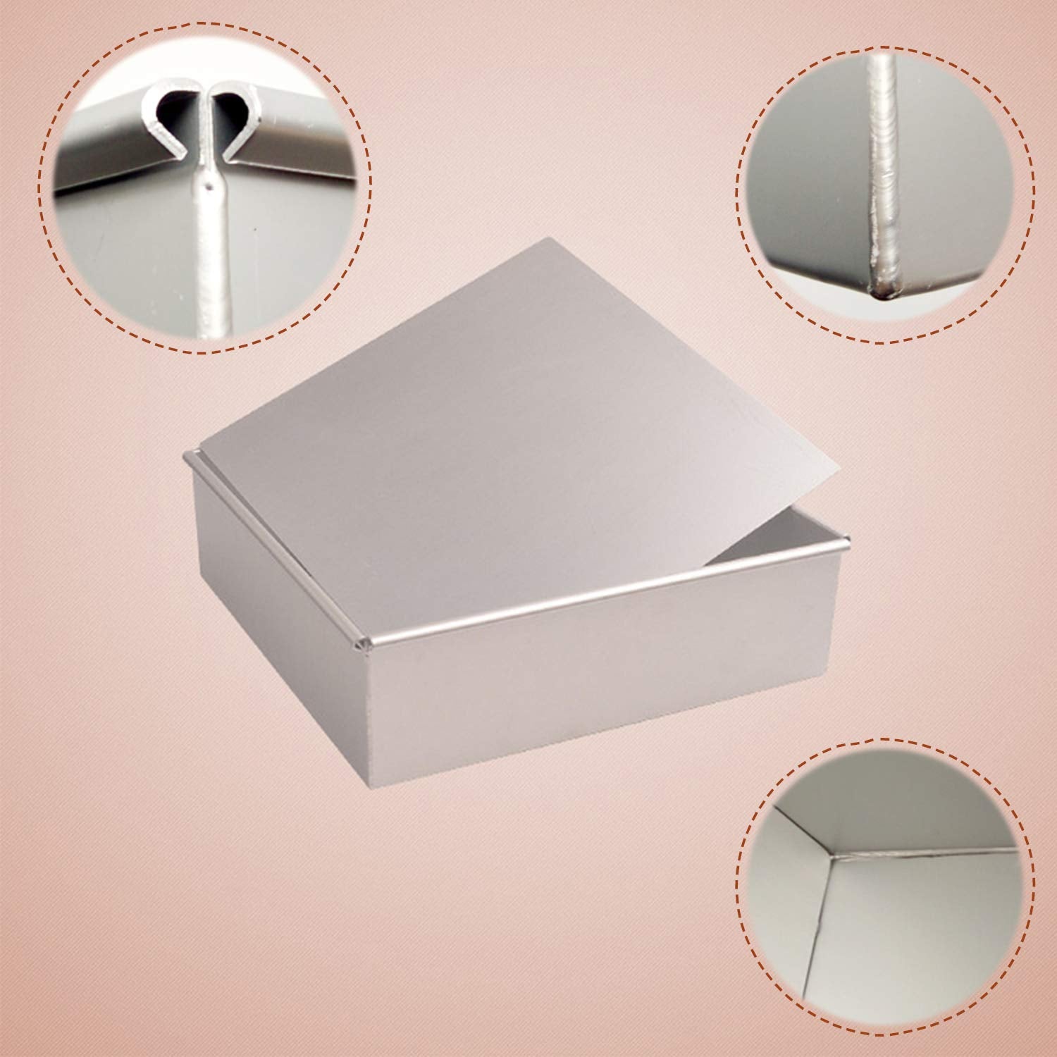 Anodized Aluminum Square Cheesecake Pan Chiffon Cake Mold Baking Mould With Removable Bottom 8 Inch X 8 Inch X 3 Inch