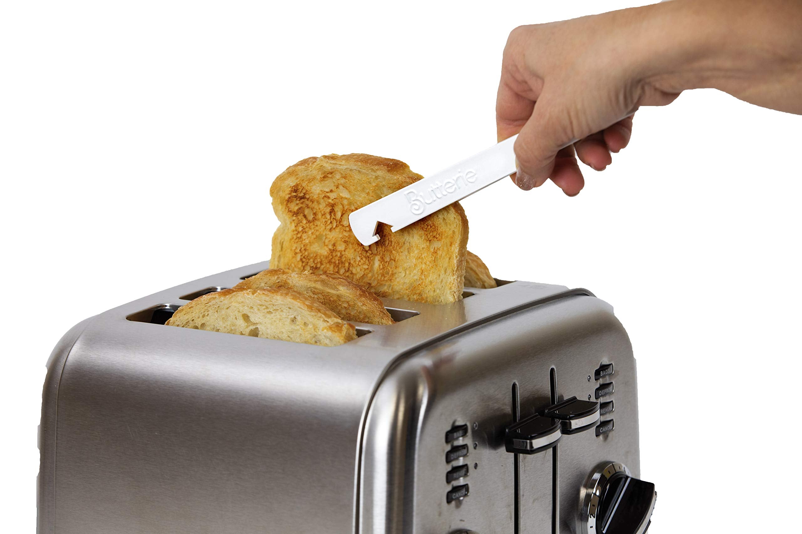 Butterie Toaster Tongs With Oven Rack Hook (Orange)