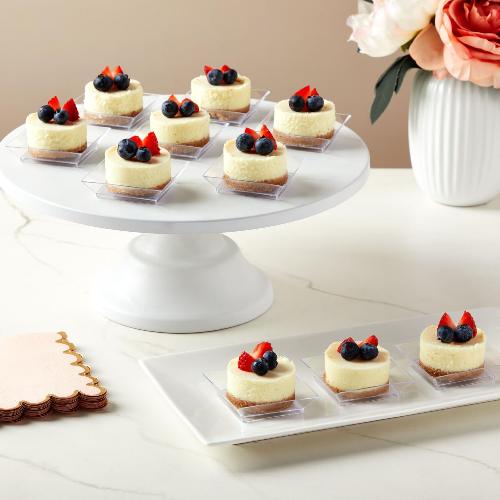Juvale Mini Appetizer Plates And Tear Drop Spoons For Weddings (Clear, 72 Pieces)