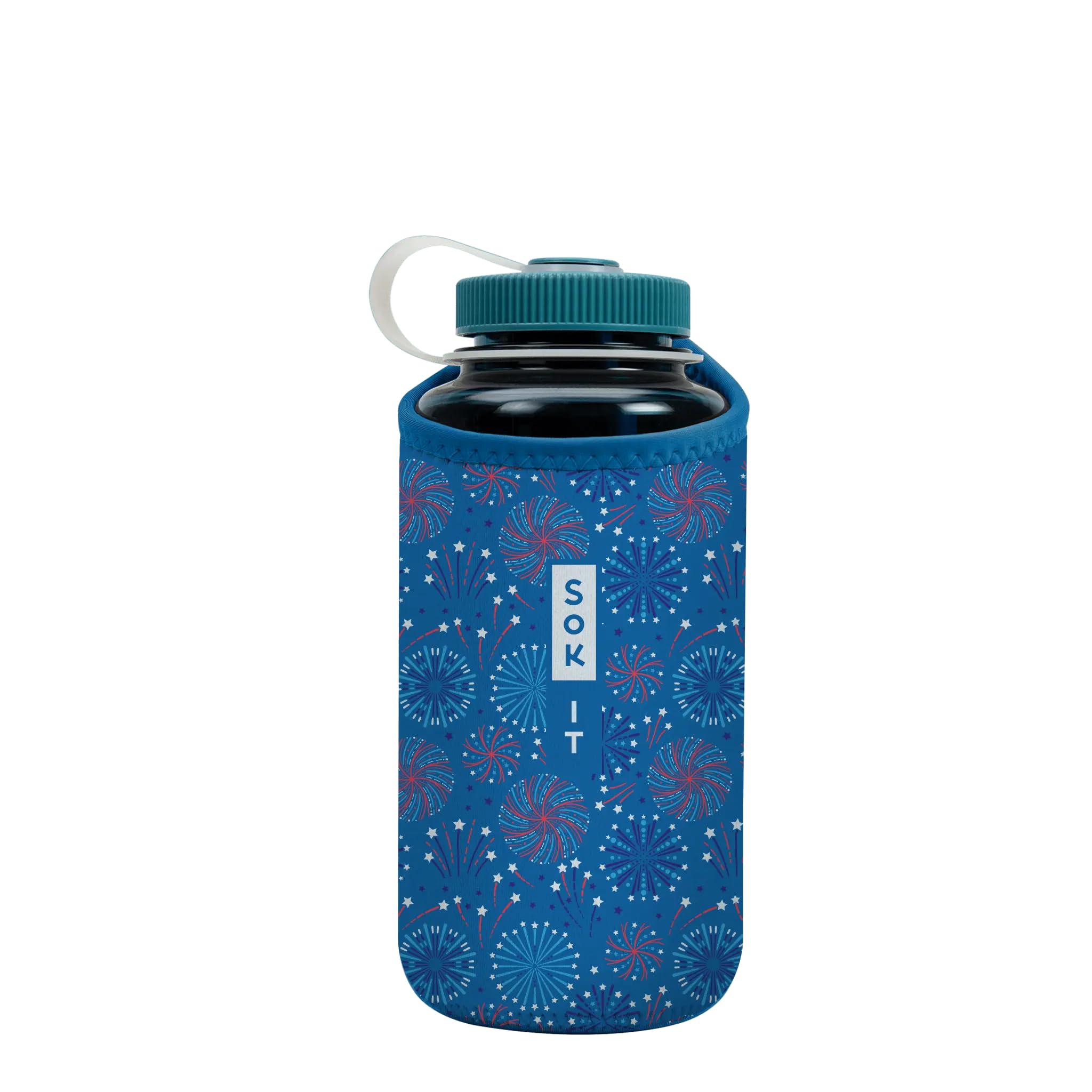 Sok It BotlSok Water Bottle Sleeve Insulated Neoprene Cover (Symphony of Sparks, Fits 32oz Nalgene)