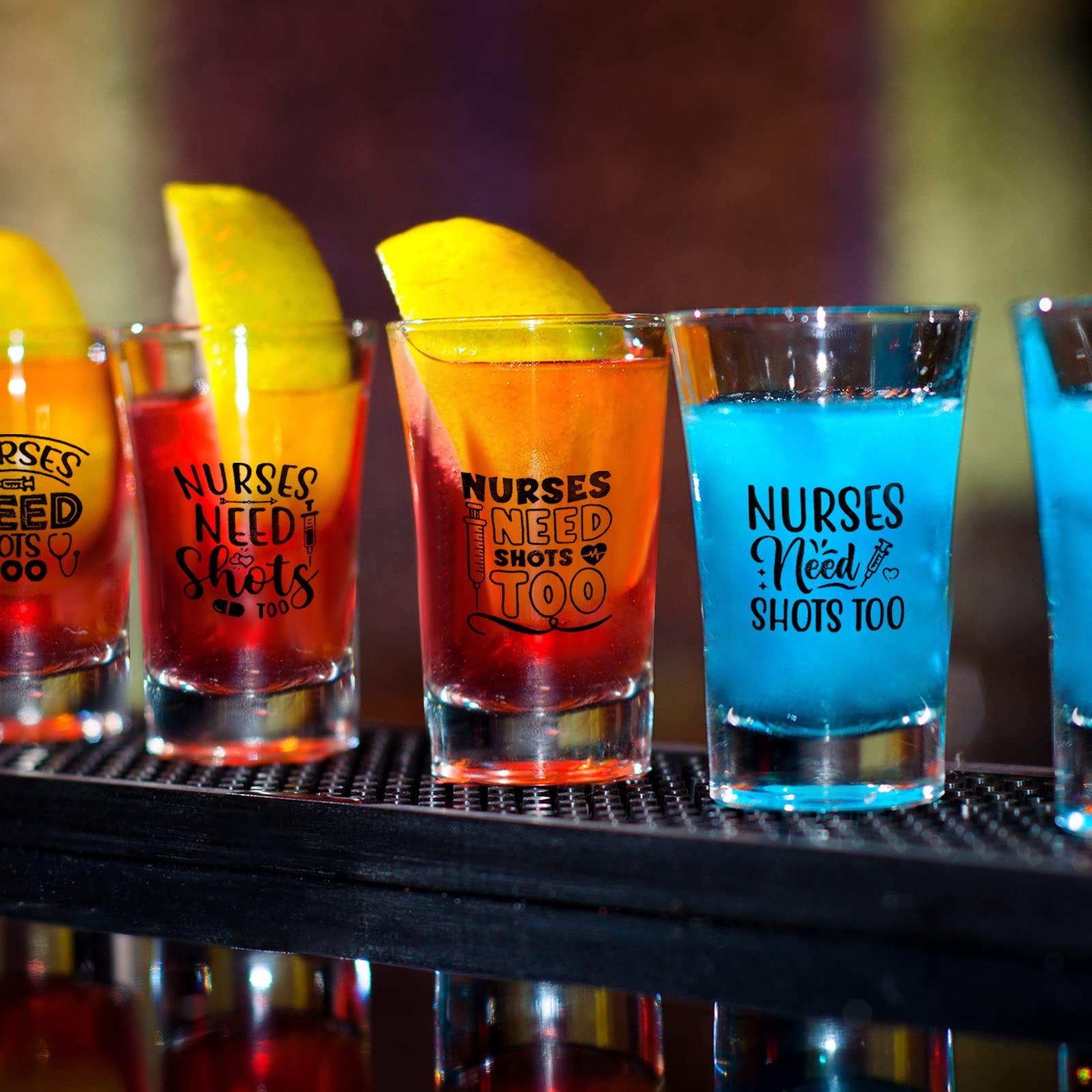 12 Pcs Nurse Need Shots Too Plastic Shot Glasses 1.2 Oz Funny Shot Acrylic Cups Gift Nurse Gifts Rn Gifts For Nurses Gifts For W