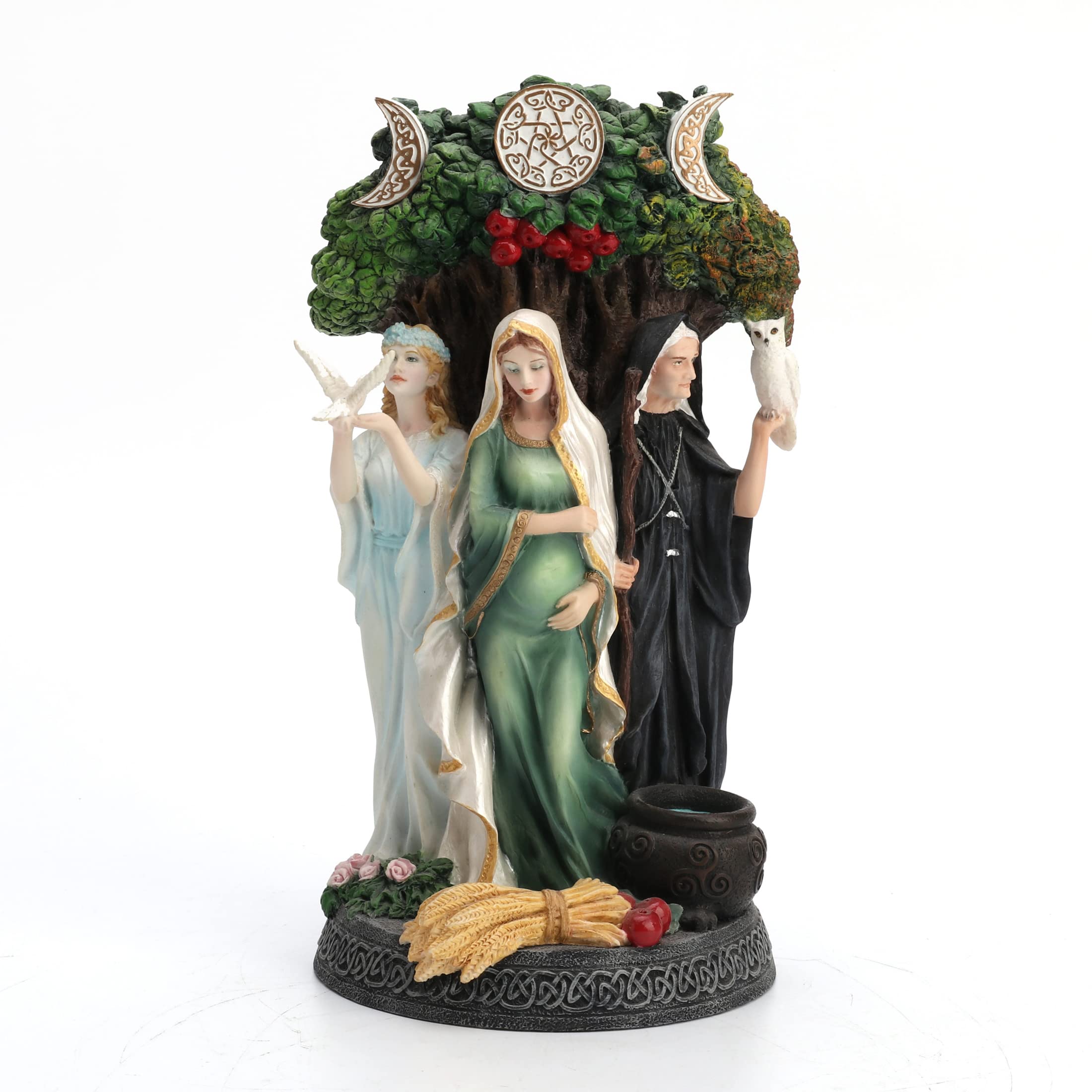 Veronese Design Polyresin Triple Goddess Maiden Mother and Crone Tree Statue