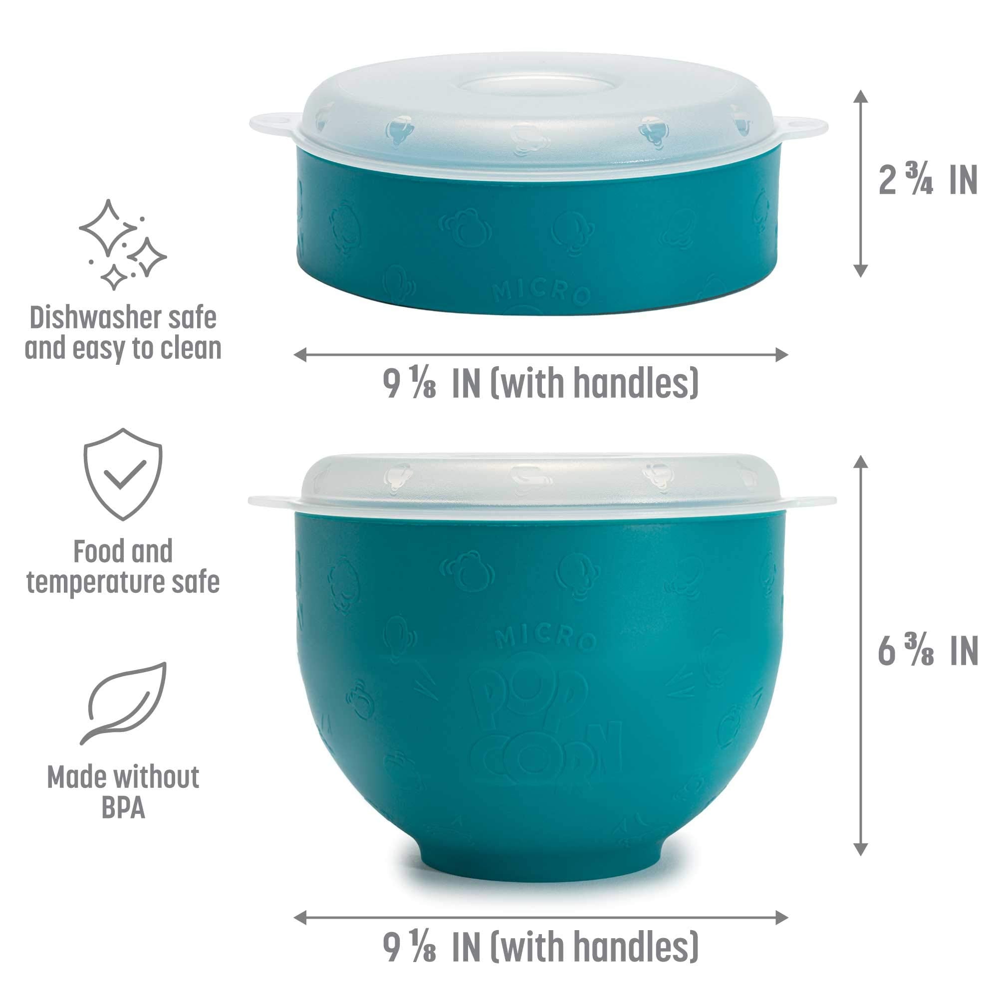 Goodful Silicone Popcorn Popper - 3 Quart Collapsible BPA-Free Microwave Maker, Teal