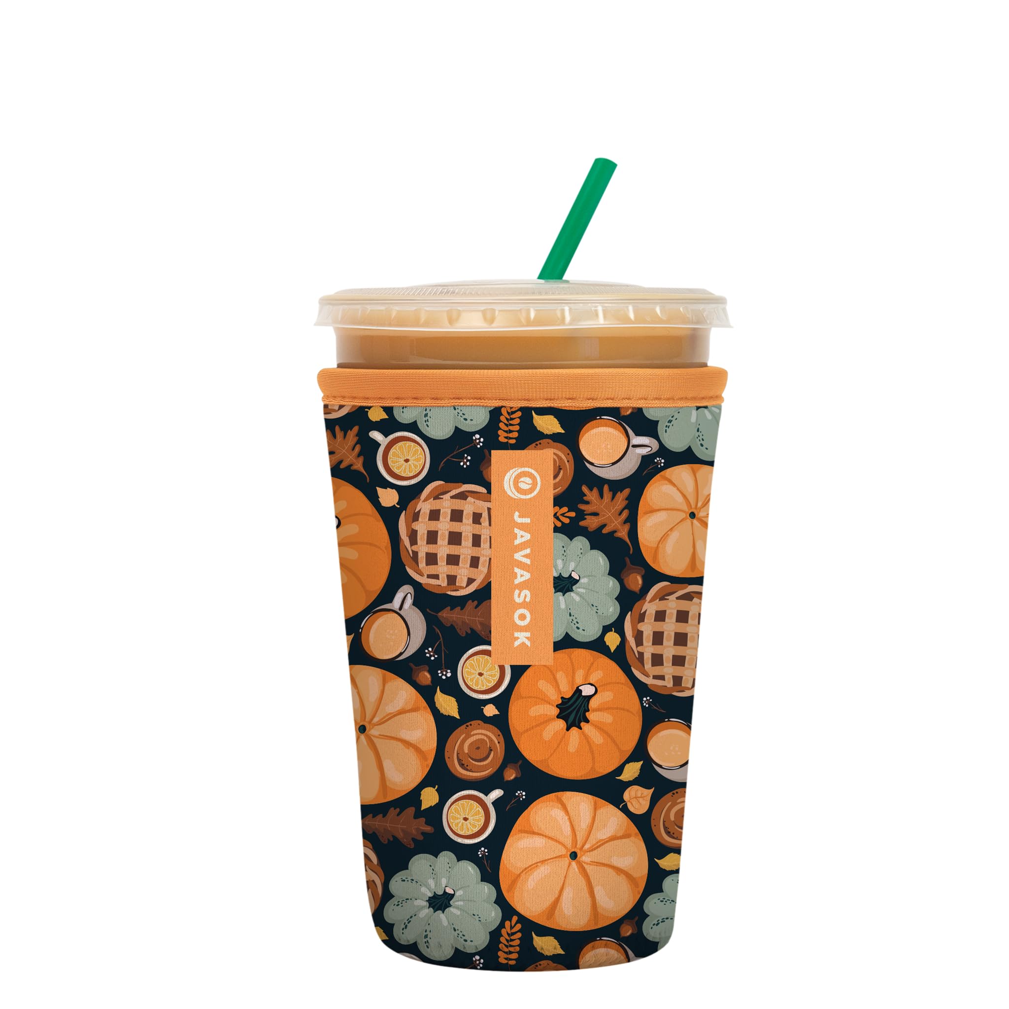 Sok It JavaSok Iced Coffee & Cold Soda Insulated Neoprene Cup Sleeve (Give Thanks, Medium: 22-28oz)