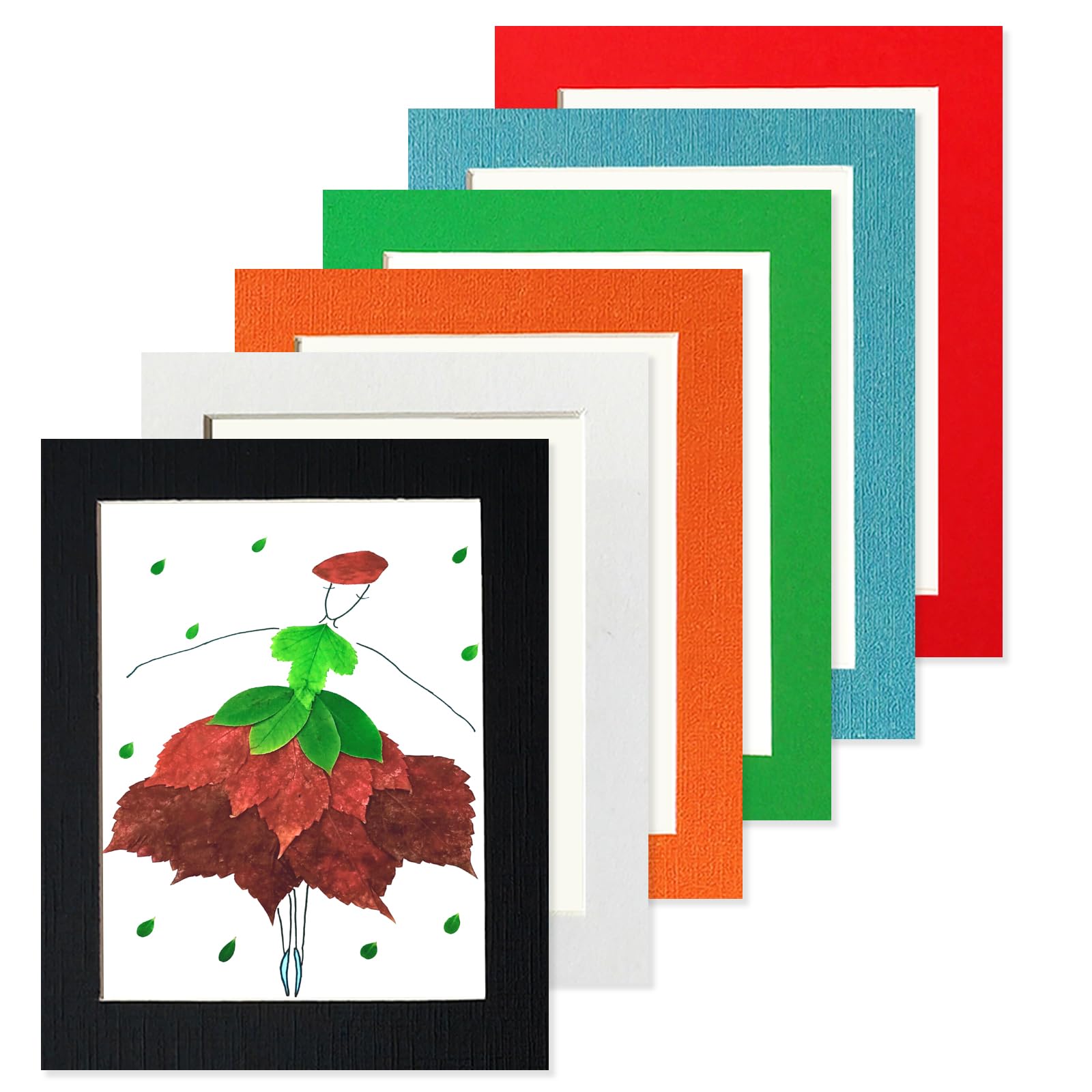 YIYINOE 8x10 Picture Frame Set of 6,Paper Photos Display for Wall Mounting with Transparency Plastic Membrane,Multicolor,No Nail