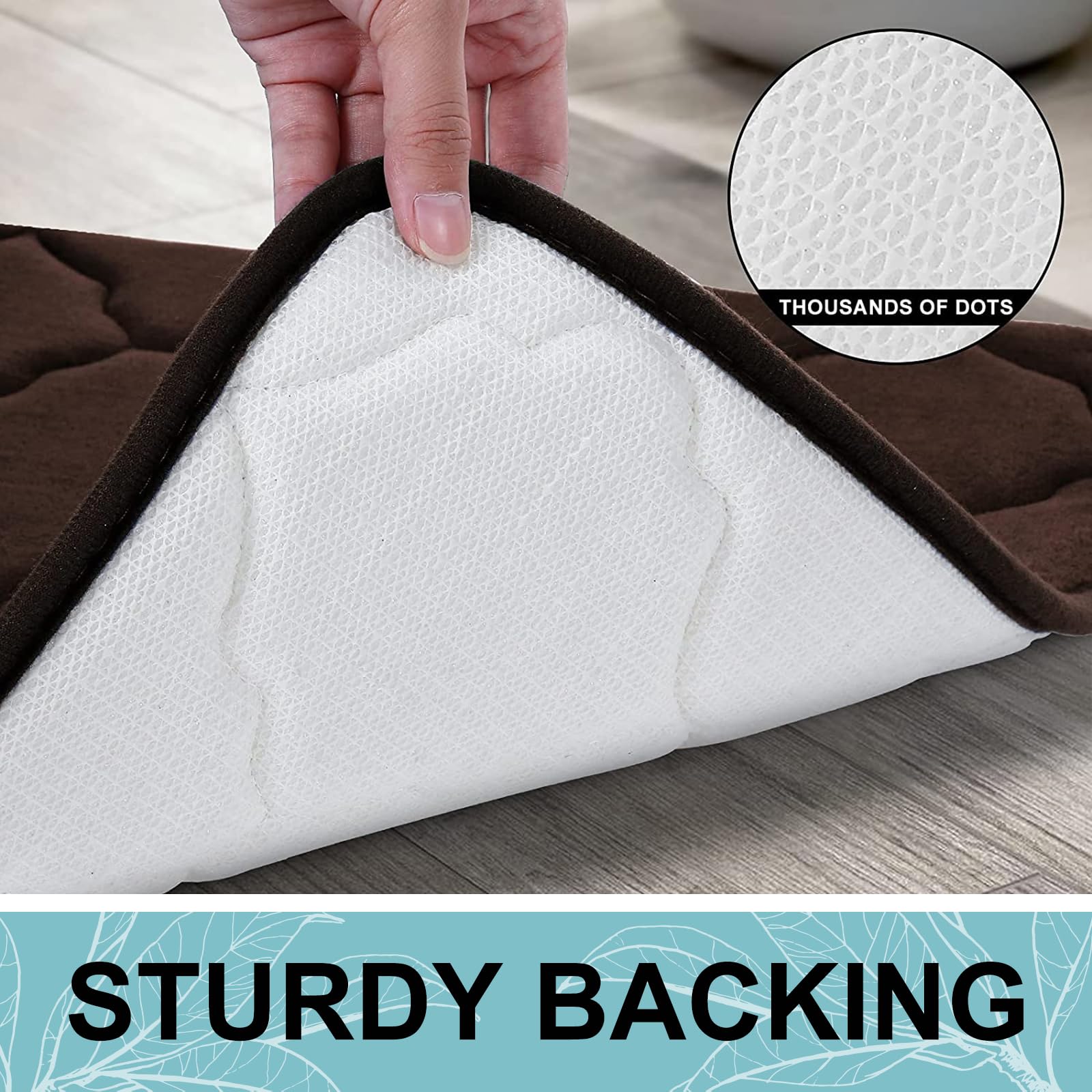 OLANLY Memory Foam Bath Mat Rug 59x20  Ultra Soft Non Slip and Absorbent Bathroom Rug  Machine Wash Dry  Comfortable  Thick Bath Rug Carpet for Bathroom Floor  Tub and Shower  Brown