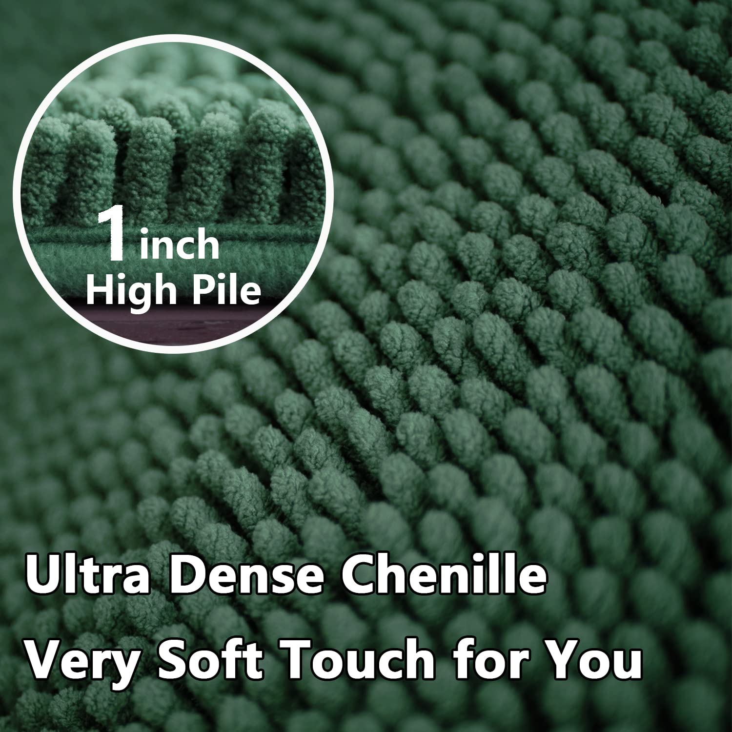 Boankodu Bathroom Rugs Sets 2 Piece, Extra Soft Chenille Bath Mat Absorbent Bathroom Rug, Bathroom Mat With Pvc Non-Slip Bottom,