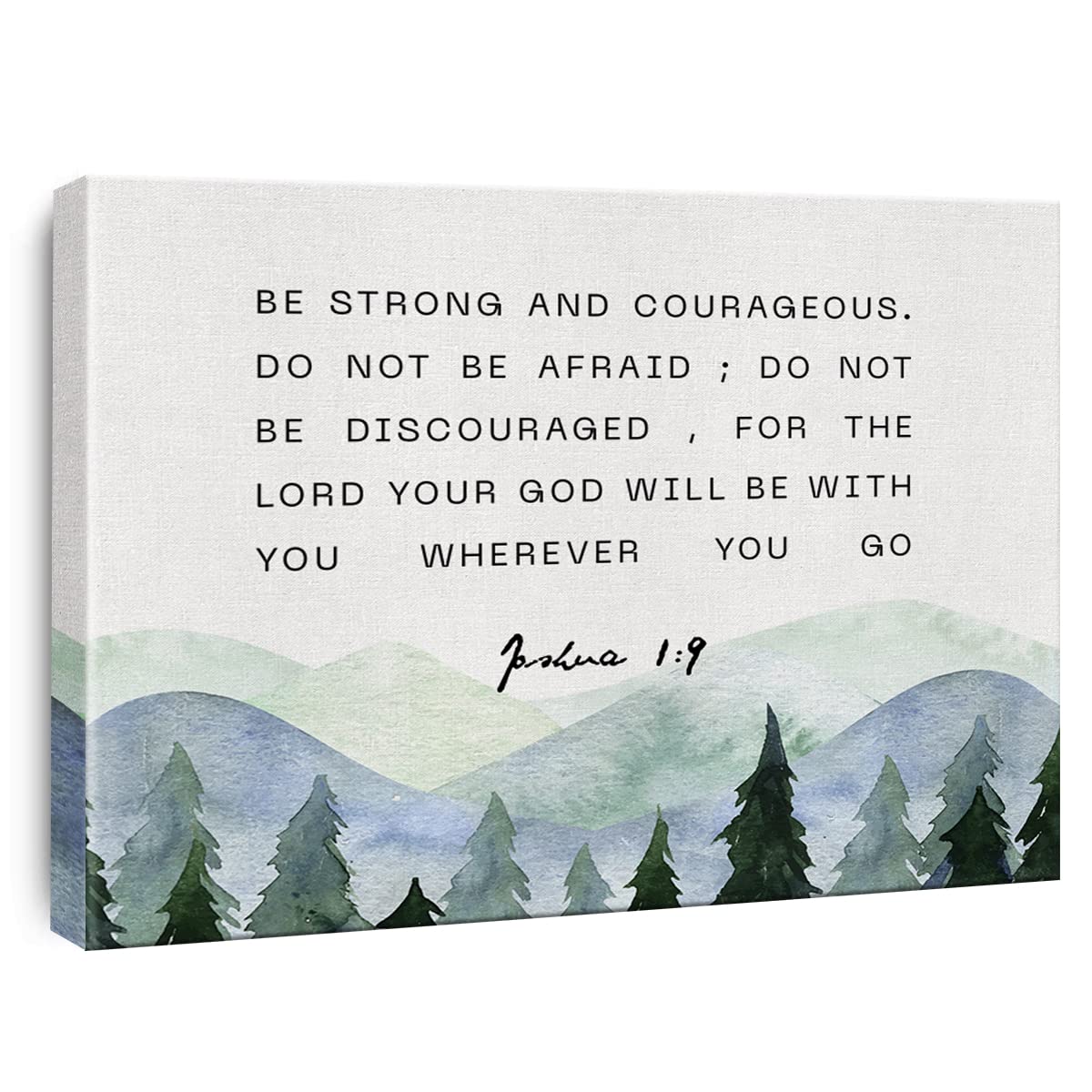 Inspirational Bible Verses Canvas Wall Art Be Strong And Courageous Joshua 1:9 Prints Framed Christian Paintings Scripture Artwo