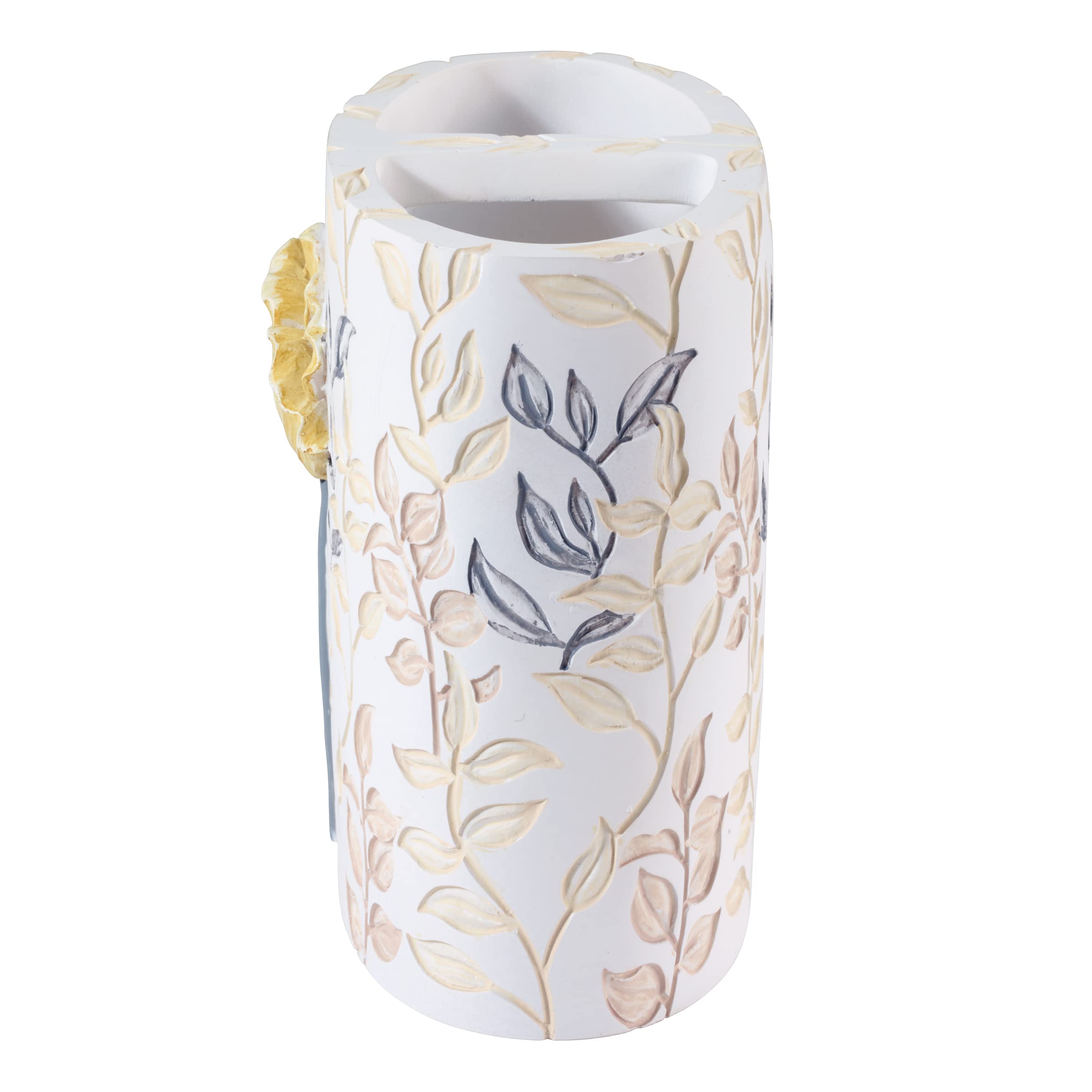 Avanti Linens - Toothbrush Holder, Countertop Accessories, Floral Bathroom Decor (Marielle Collection, Yellow)