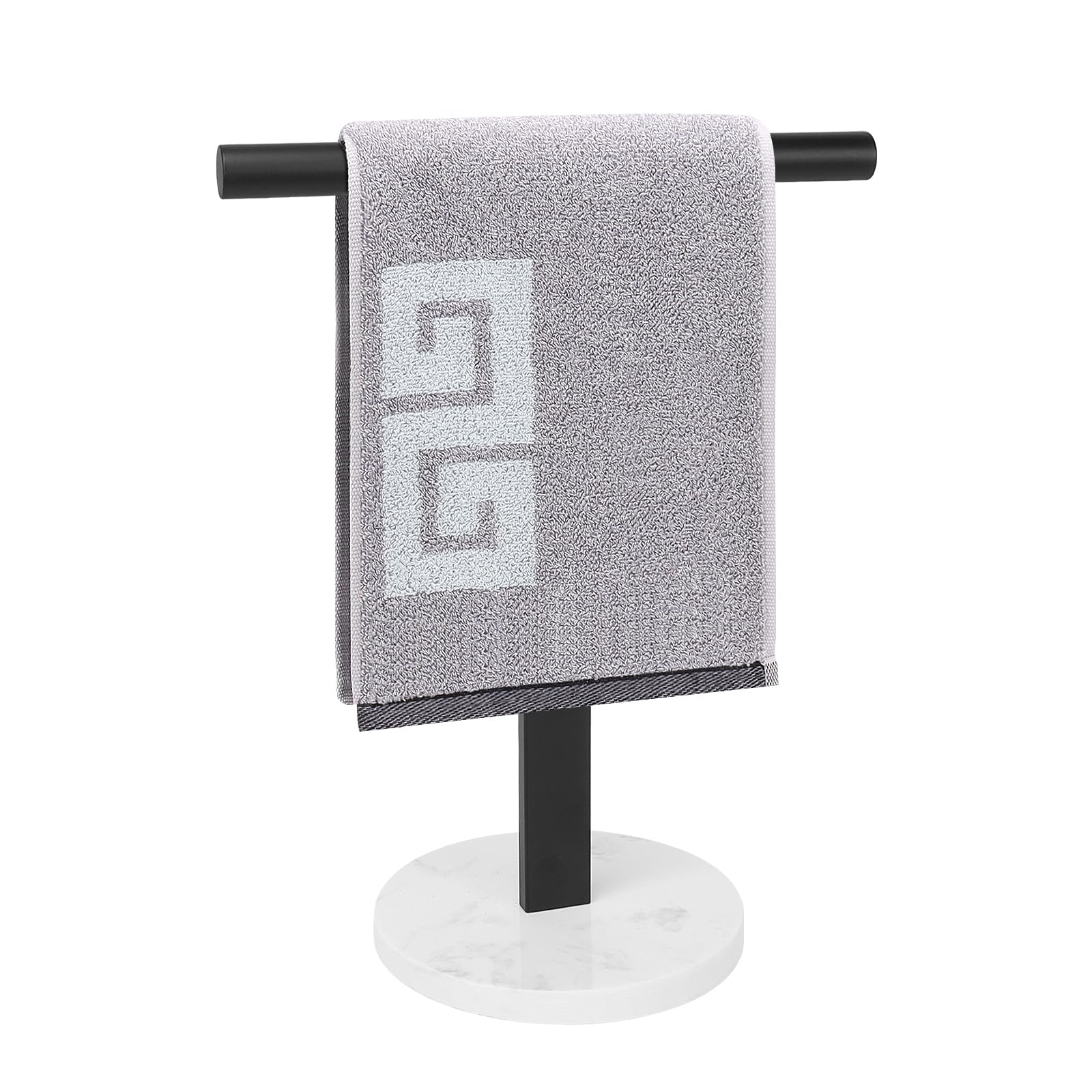 NearMoon T-Shape Hand Towel Holder-Bath Towel Rack-Standing with Balanced Base Towel Bar for Bathroom Kitchen Vanity Countertop,
