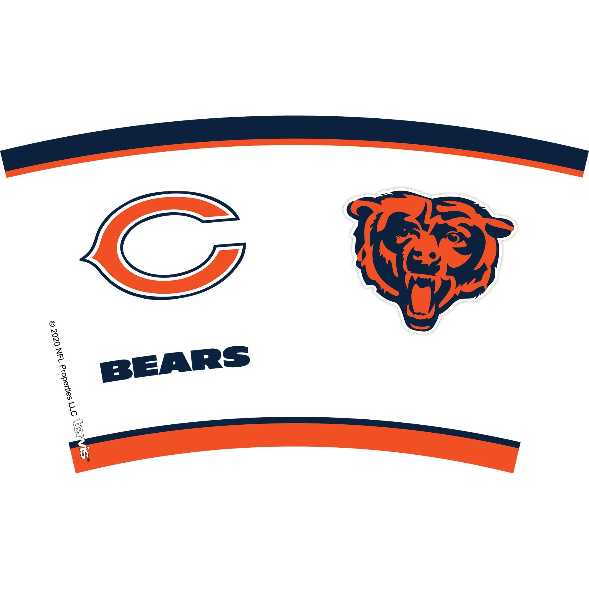 Tervis Made In Usa Double Walled Nfl Chicago Bears Insulated Tumbler Cup Keeps Drinks Cold & Hot, 16Oz, Tradition