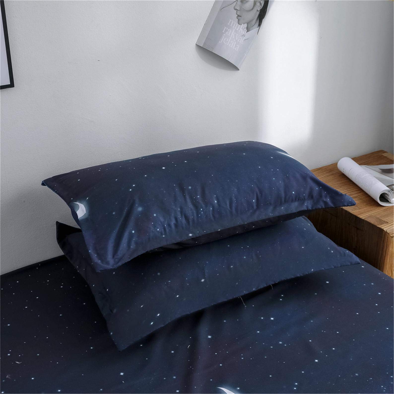 Hyprest Kids Duvet Cover Twin,2 Pcs Space Galaxy Twin Bedding Sets For Girls Boys Kids Soft Breathable