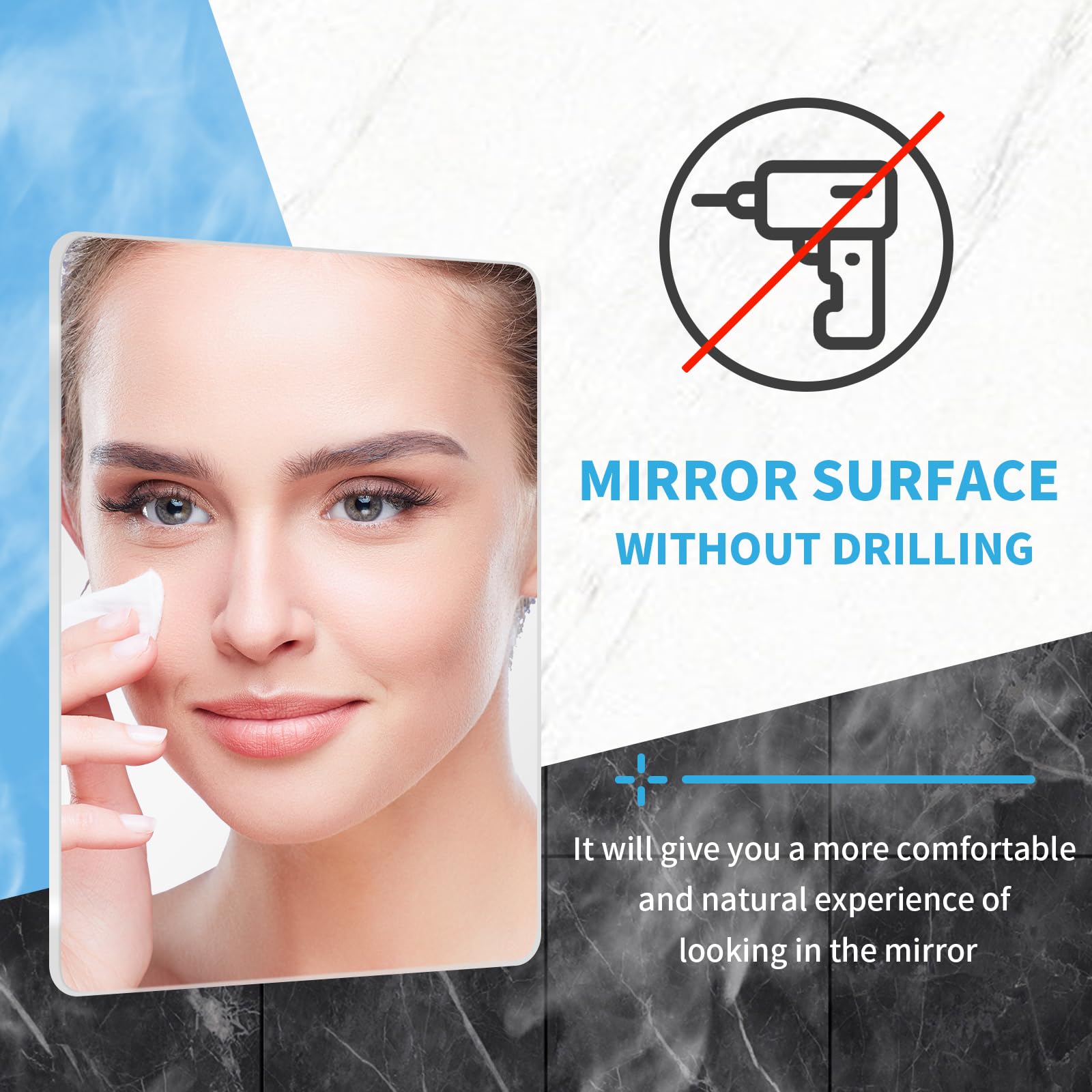 Shower Mirror Fogless Shaving With Razor Holder For Shower, Anti Fog Shower Mirror & Includes 2 Razor Hooks & 2 Mirror Hooks, Ea
