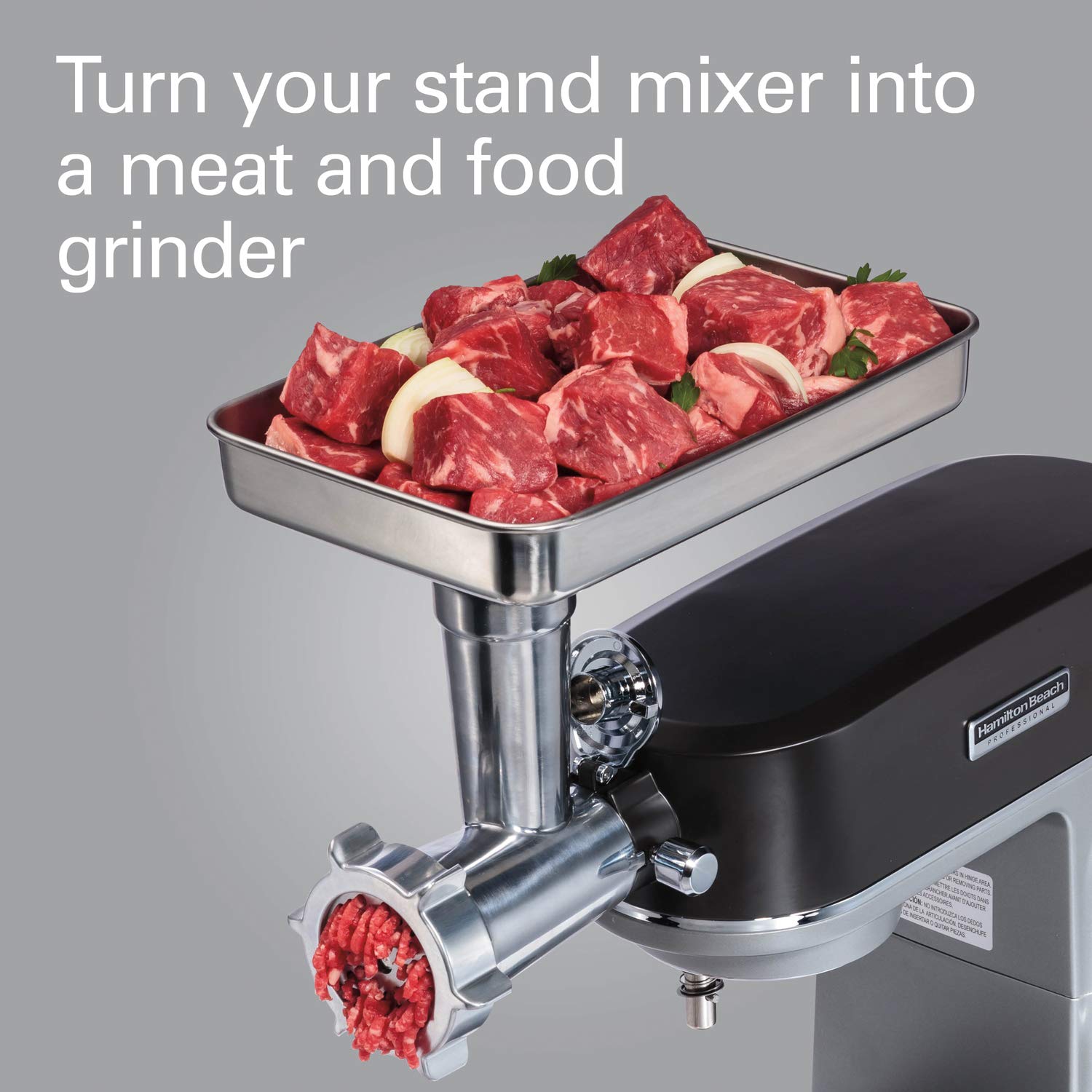 HAMILTON BEACH PROFESSIONAL 63245 Stand Mixer Specialty Metal Meat and Food Grinder Attachment Set  STAINLESS STEEL