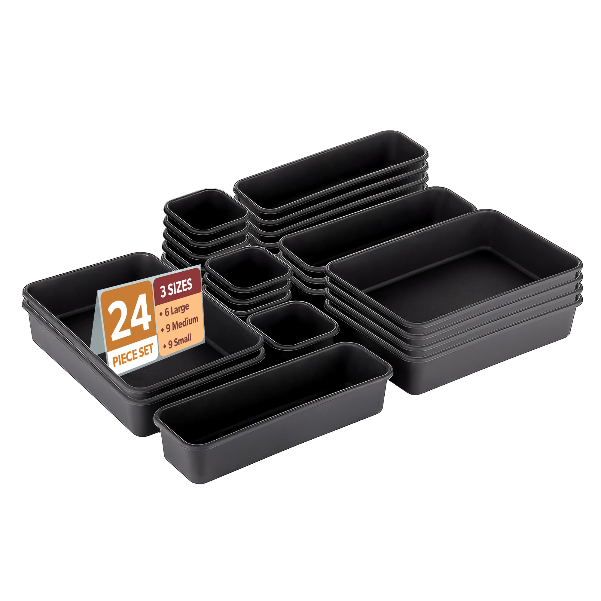 Kuber Industries Set Of 24 MultiPurpose Makeup Drawer Organisers Set For Storage | Drawer Divider For Kitchen & Bathroom | Idea