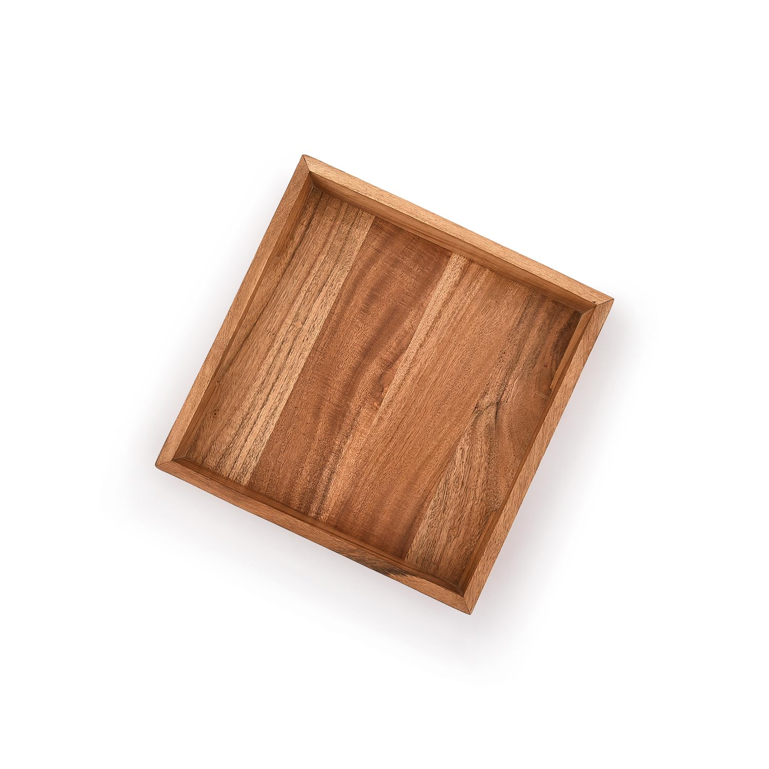 Samhita Acacia Wood Serving Tray With Handles,Wooden Serving Tray, Snack Tray, Breakfast Tray, Great For, Breakfast, Coffee |Siz