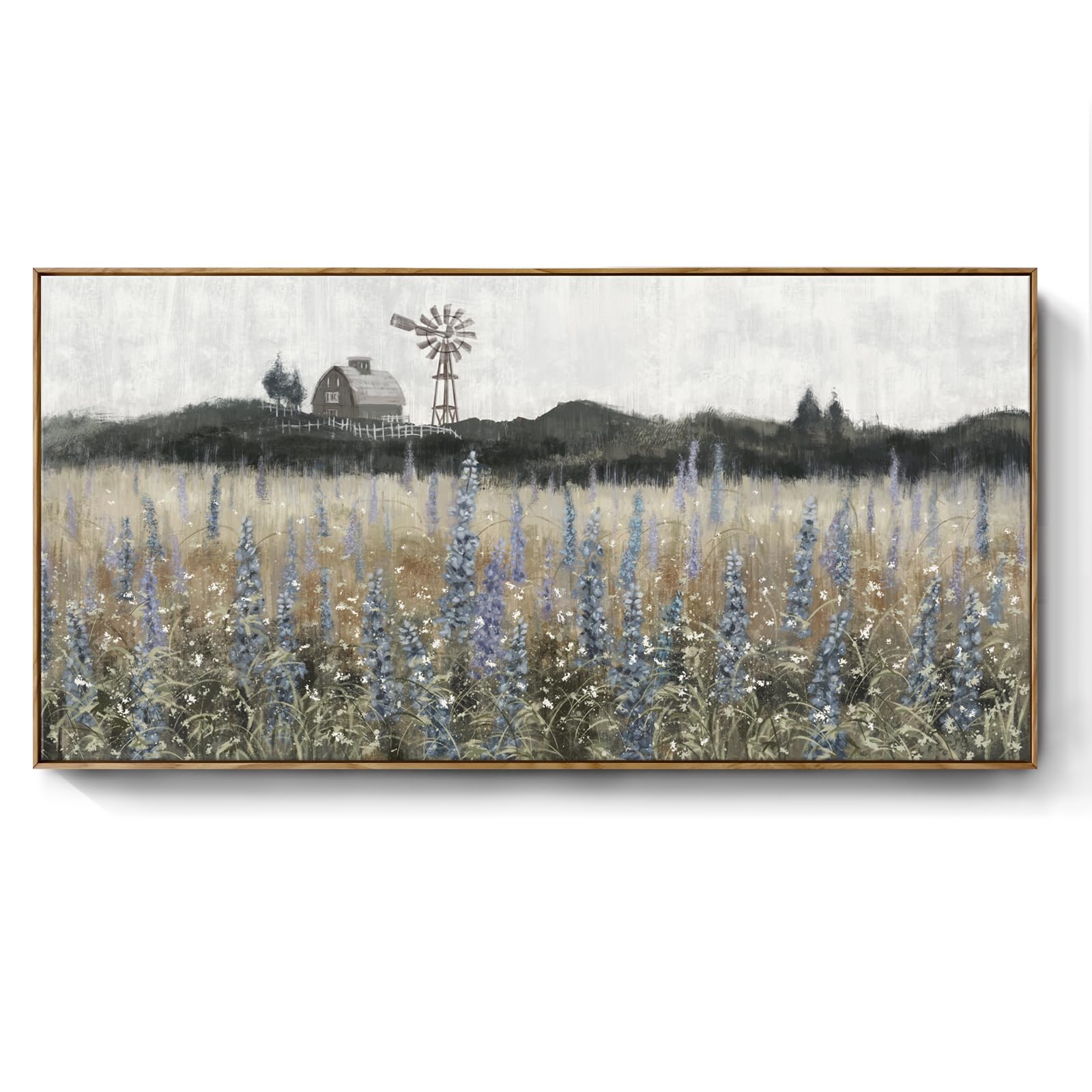Large Framed Wall Art For Living Room Nature Wilderness Landscape Painting Vintage Canvas Print Rustic Farmhouse Scenery Picture