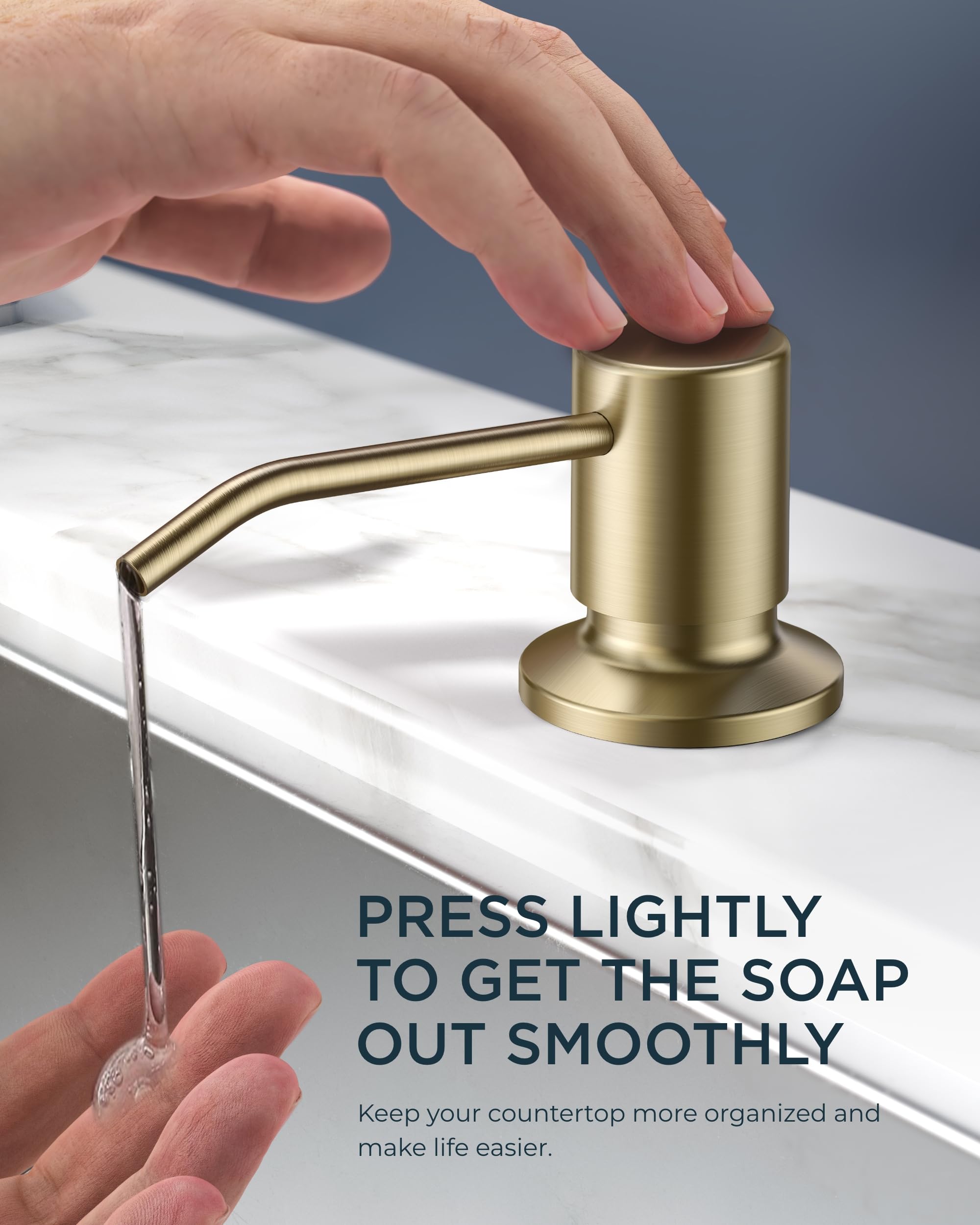 Forious Kitchen Faucet With Soap Dispenser, Gold Kitchen Faucets With Pull Down Sprayer, Single Handle Kitchen Faucet Stainless