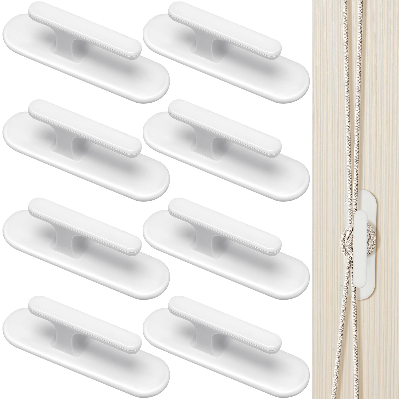 8 Pieces Blind Cord Twister Safety Blind Cord Hooks Adhesive Blind Cord Holder Window Blinds String Holder Child Proofing Blind 