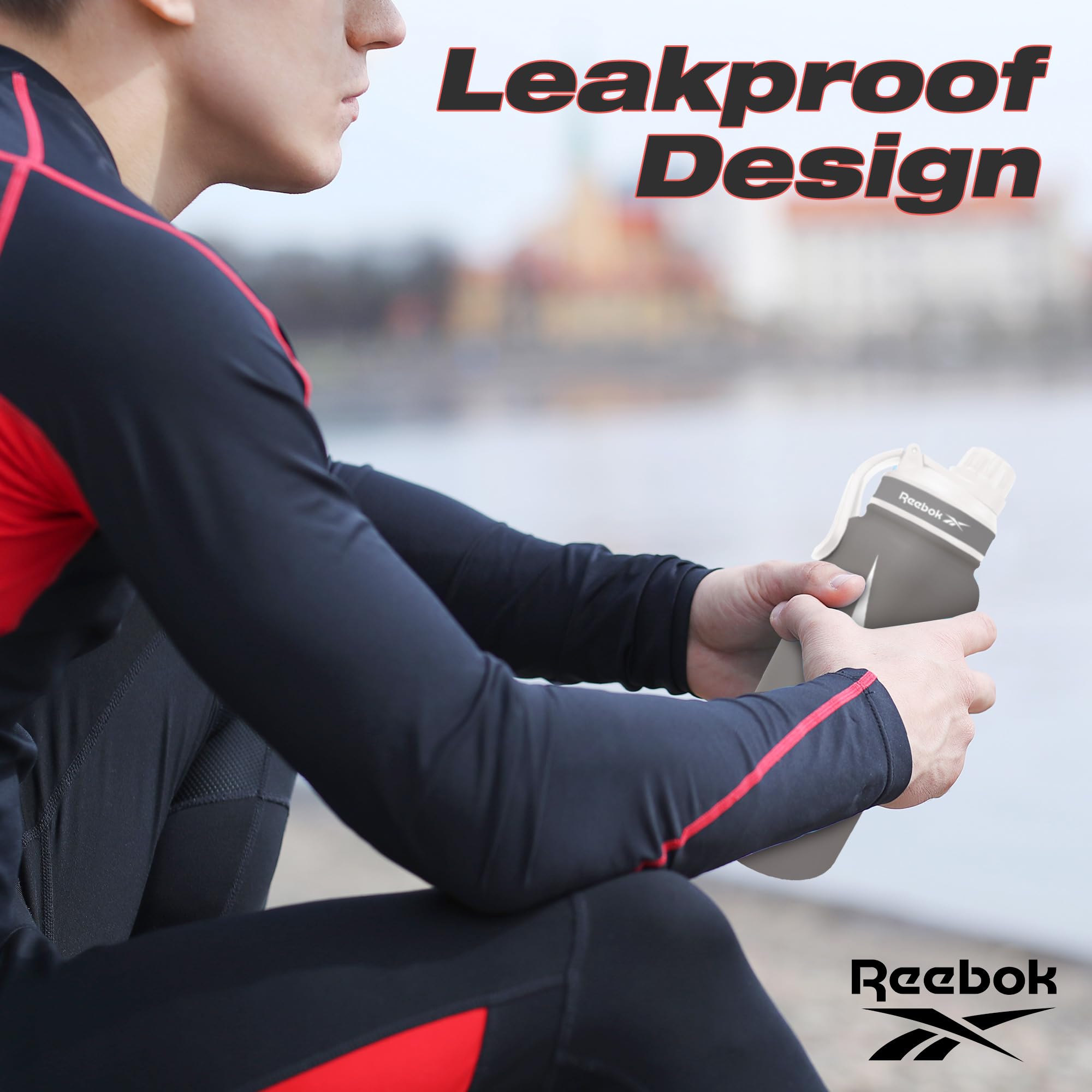 Reebok Stainless Steel Water Bottle With Athletic Design - Insulated Water Bottle 40 Oz With Chug Lid - Double Wall Vaccum Insul