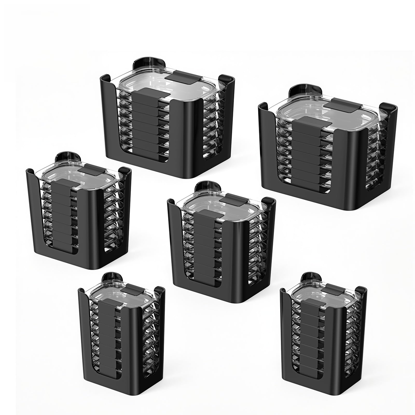 Jumyee 6Pack Lid Organizer for Rubbermaid Brilliance, Stackable Holder
